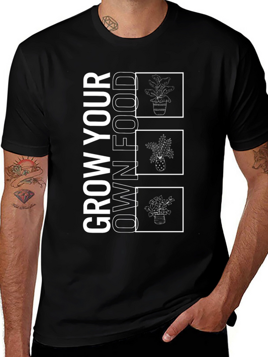 Grow Your Own Food Black Graphic Tee
