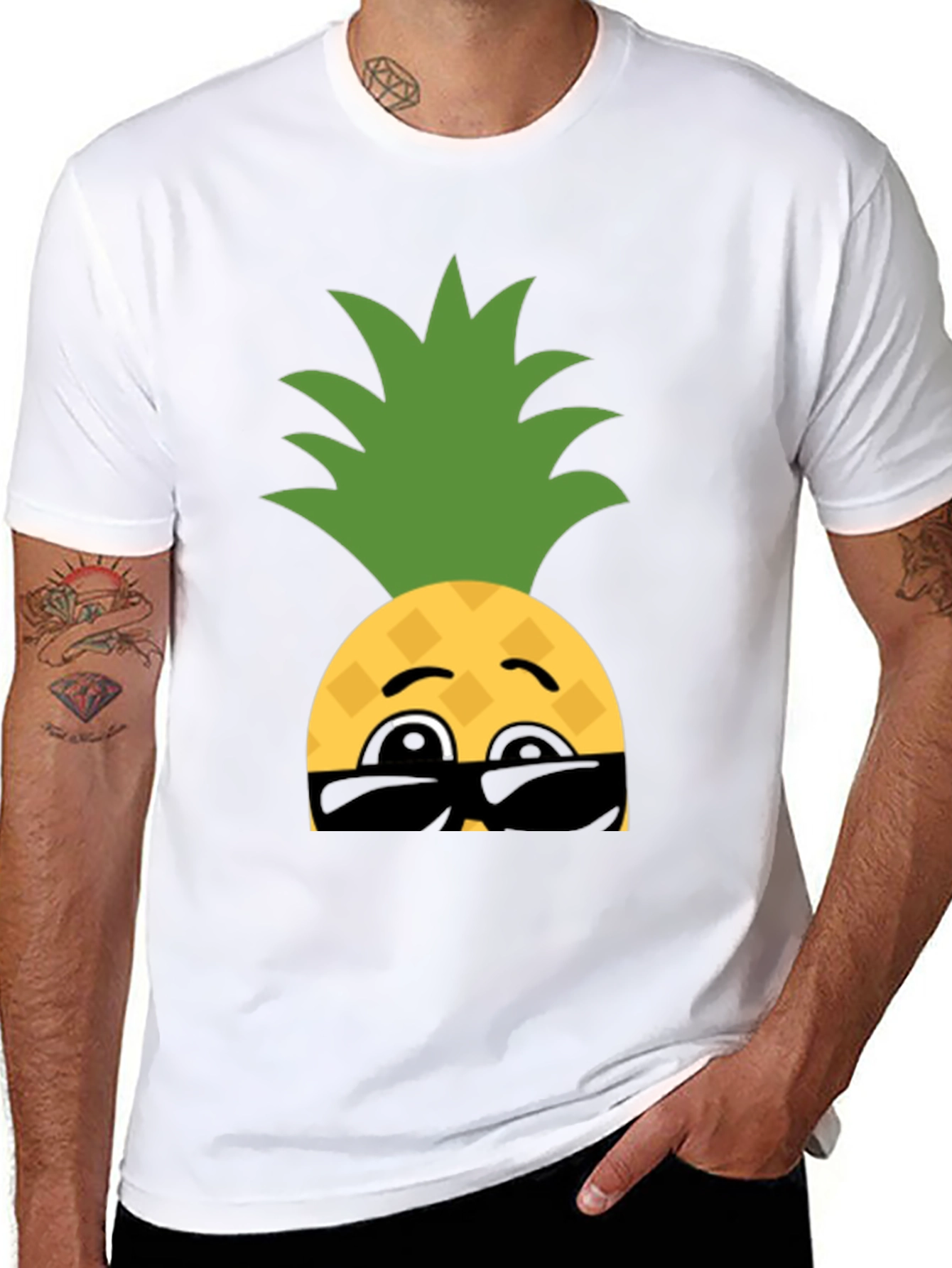 Cool Pineapple Emoji Graphic T-Shirt