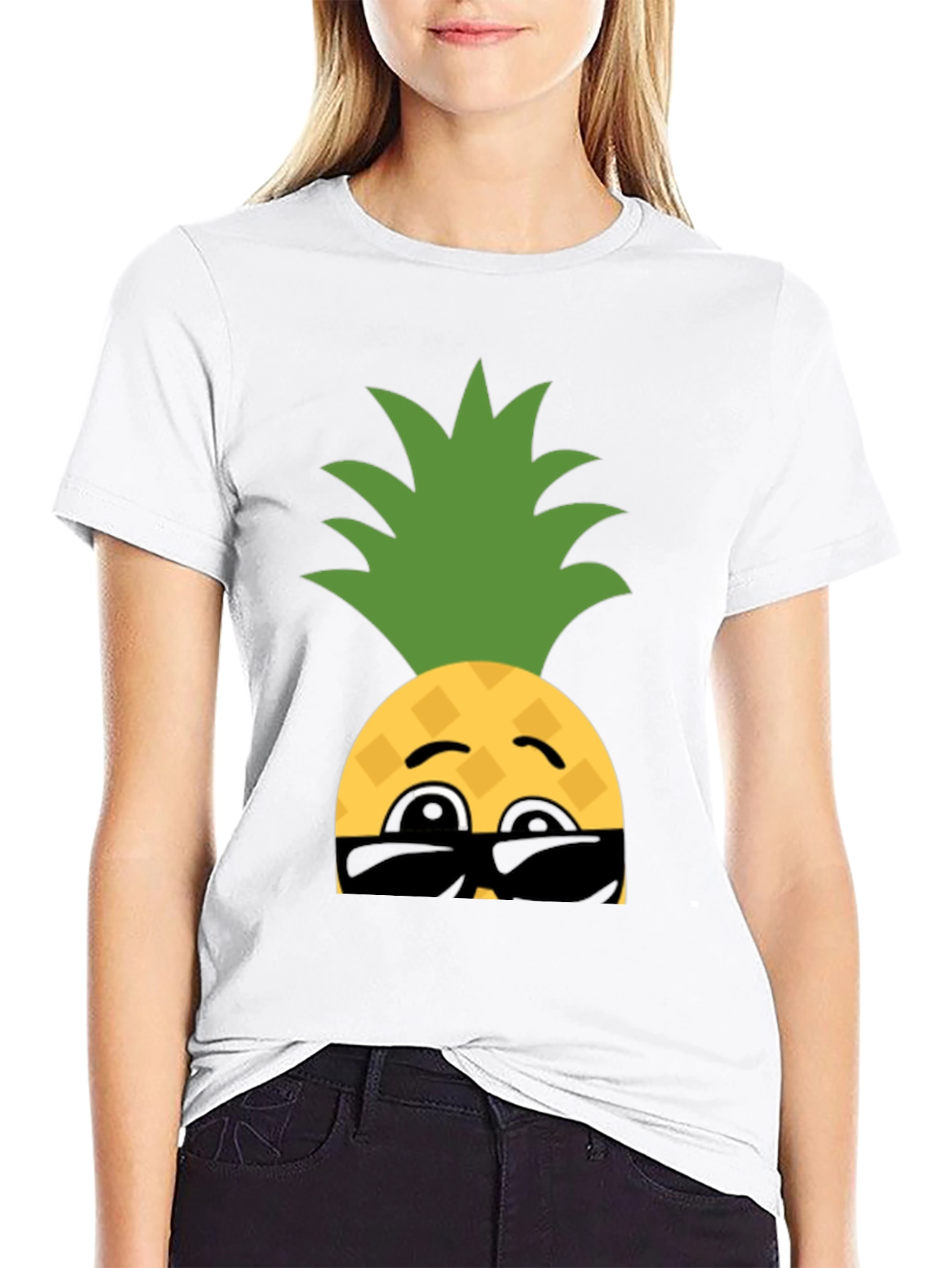 Cool Pineapple Emoji Graphic T-Shirt