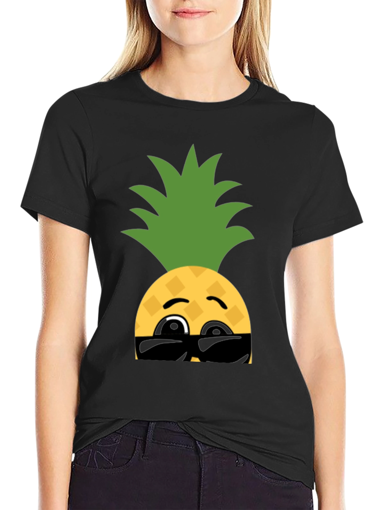 Cool Pineapple Emoji Graphic T-Shirt