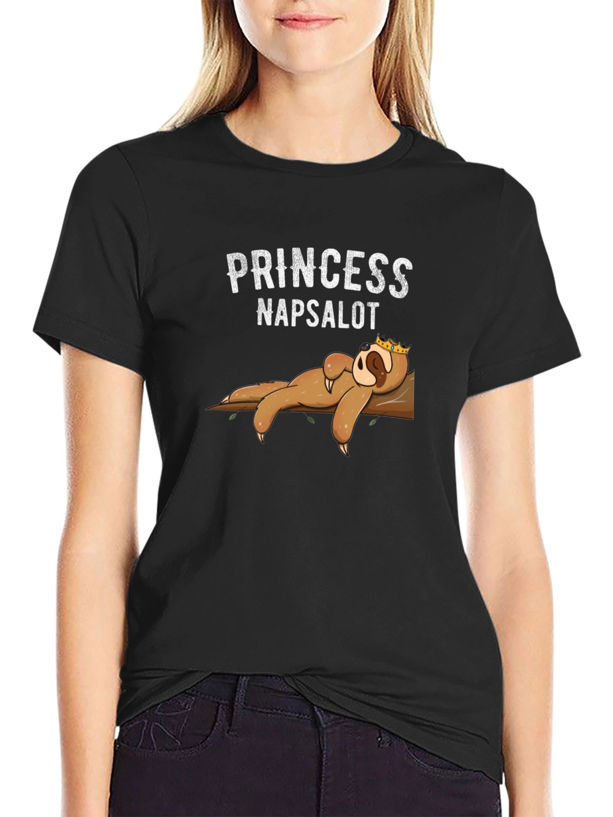 Princess Napsalot Sloth T-Shirt - Funny Lazy Sleep Tee