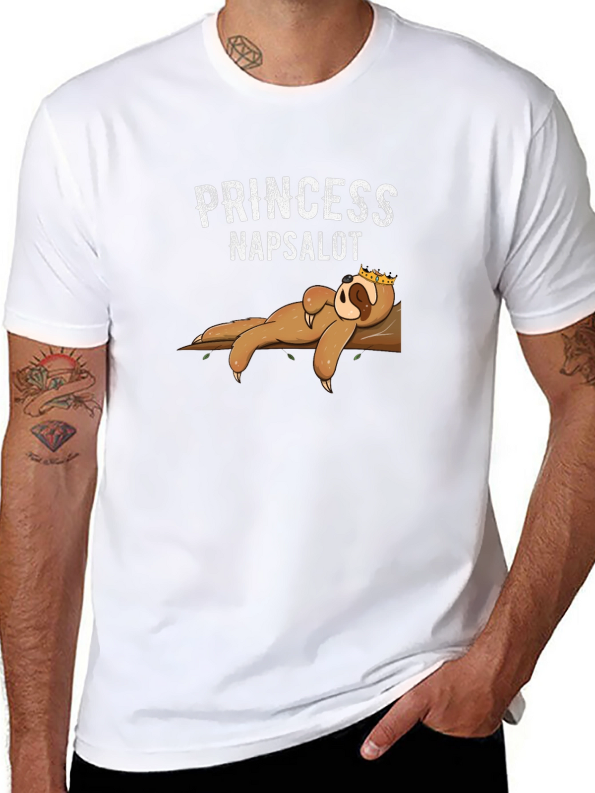 Princess Napsalot Sloth T-Shirt - Funny Lazy Sleep Tee