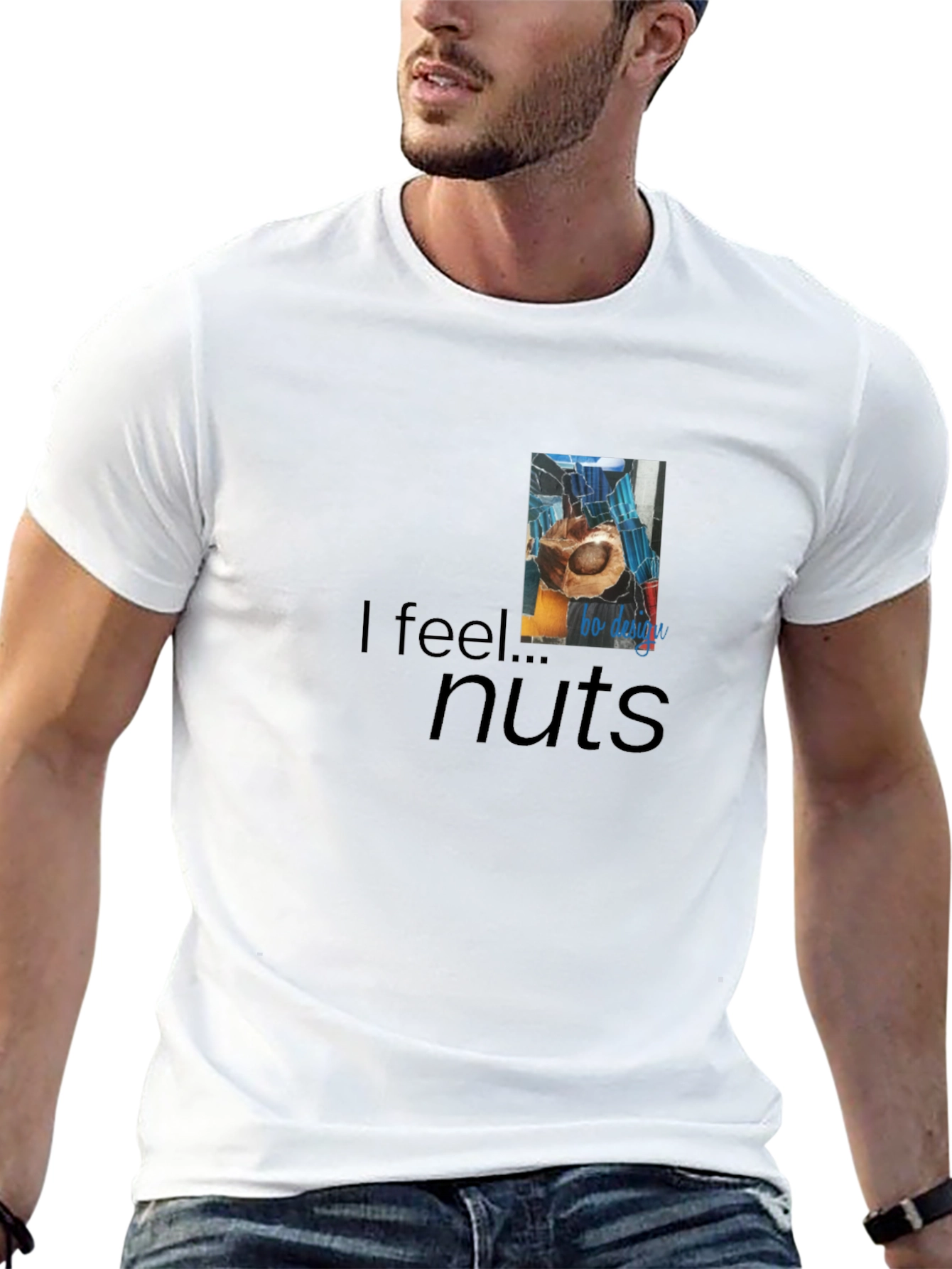 I Feel...Nuts Black T-Shirt - Quirky Graphic Tee