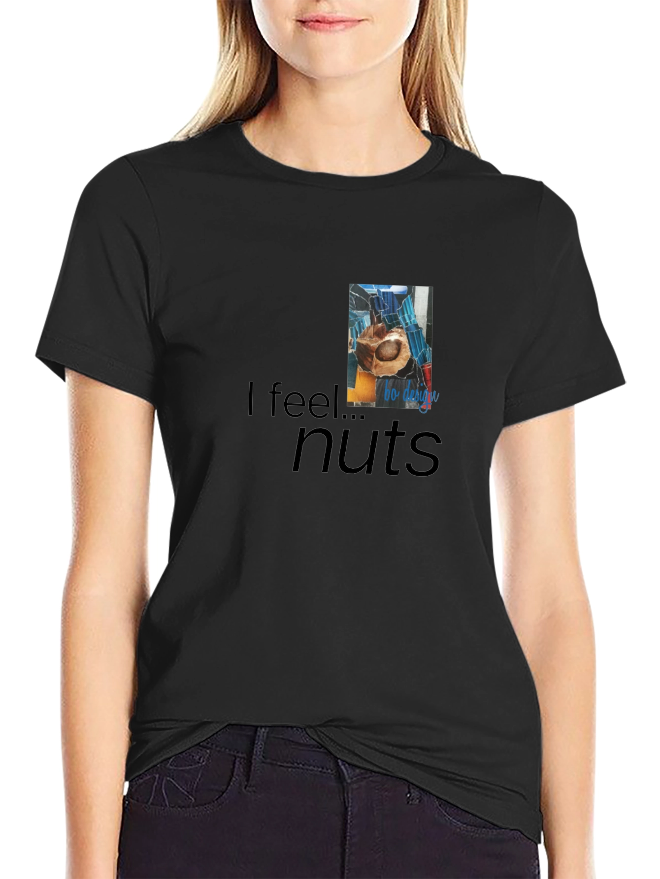 I Feel...Nuts Black T-Shirt - Quirky Graphic Tee