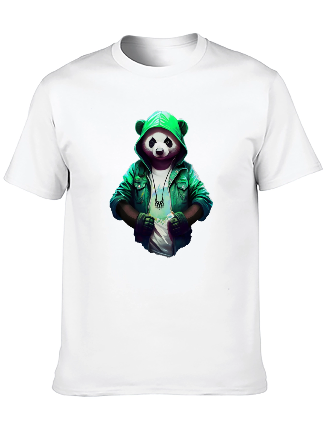 Cool Panda Graphic Tee - Stylish Panda in Hoodie