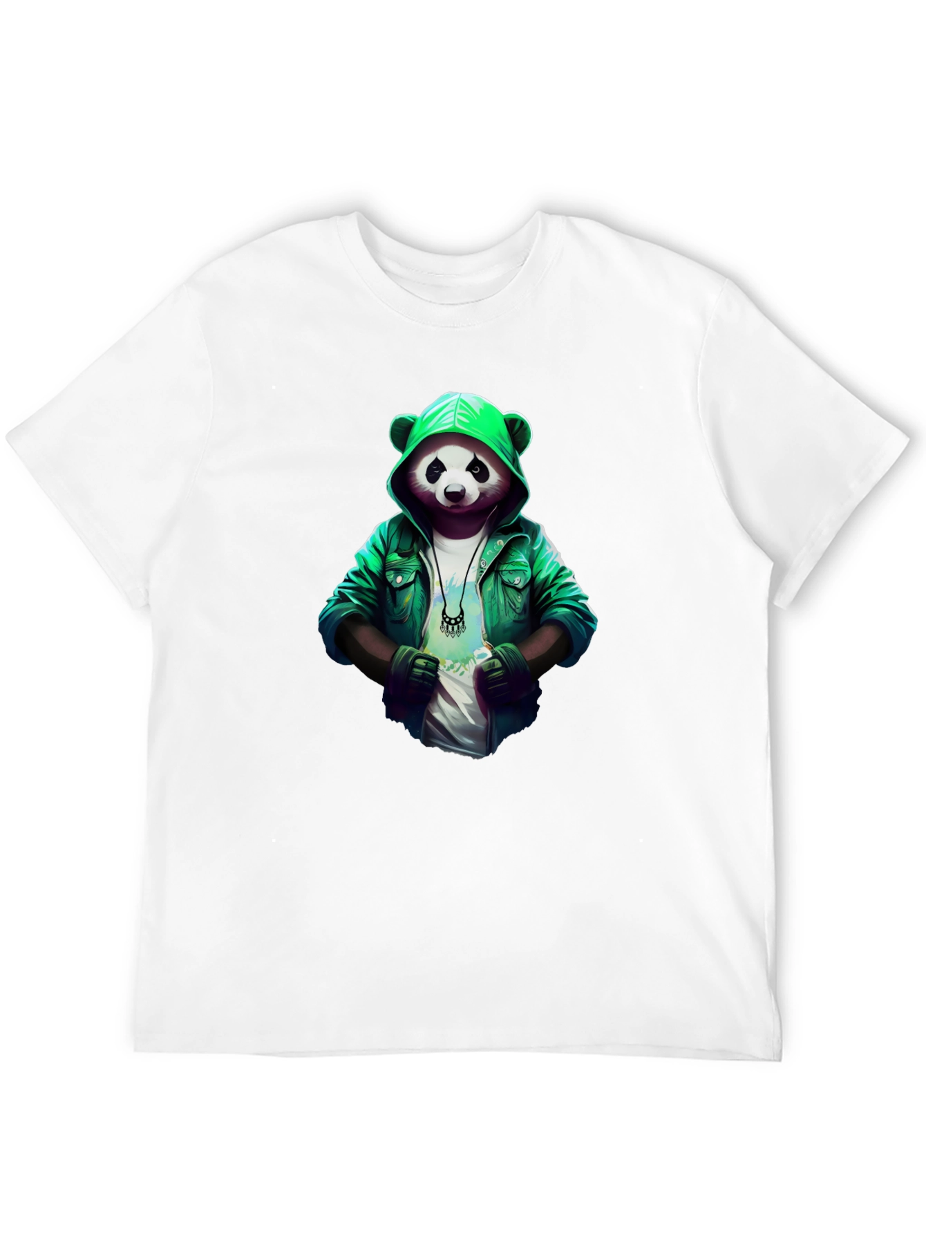 Cool Panda Graphic Tee - Stylish Panda in Hoodie