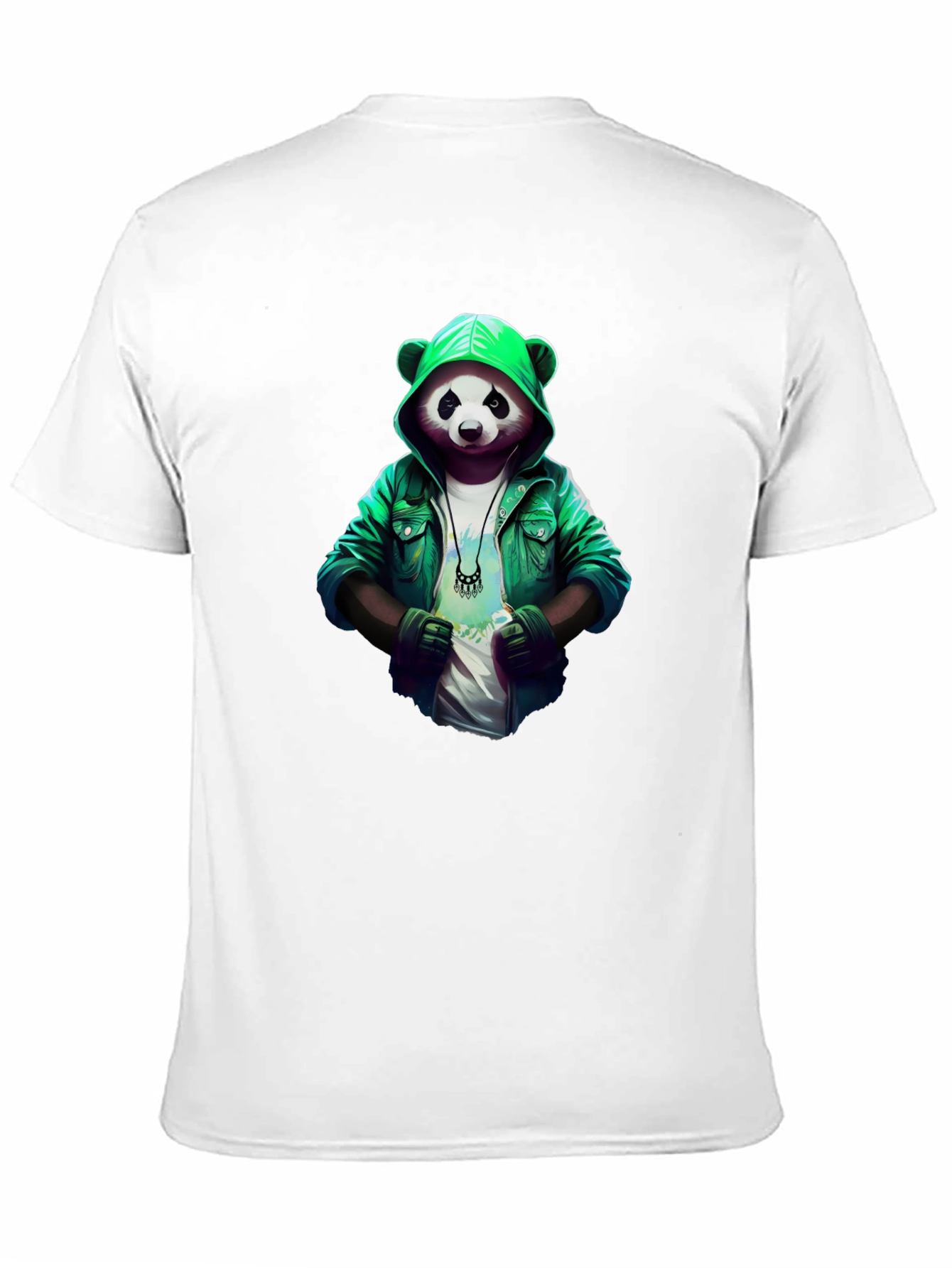 Cool Panda Graphic Tee - Stylish Panda in Hoodie