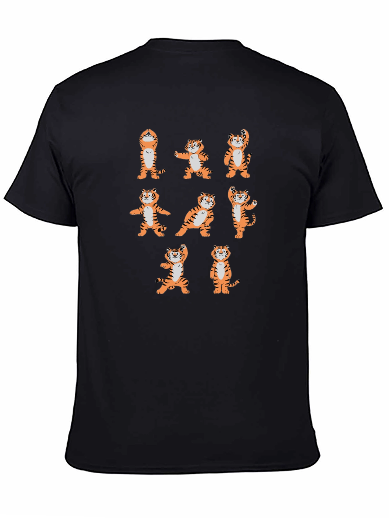 Yoga Tiger Graphic Tee - Black Cotton T-Shirt