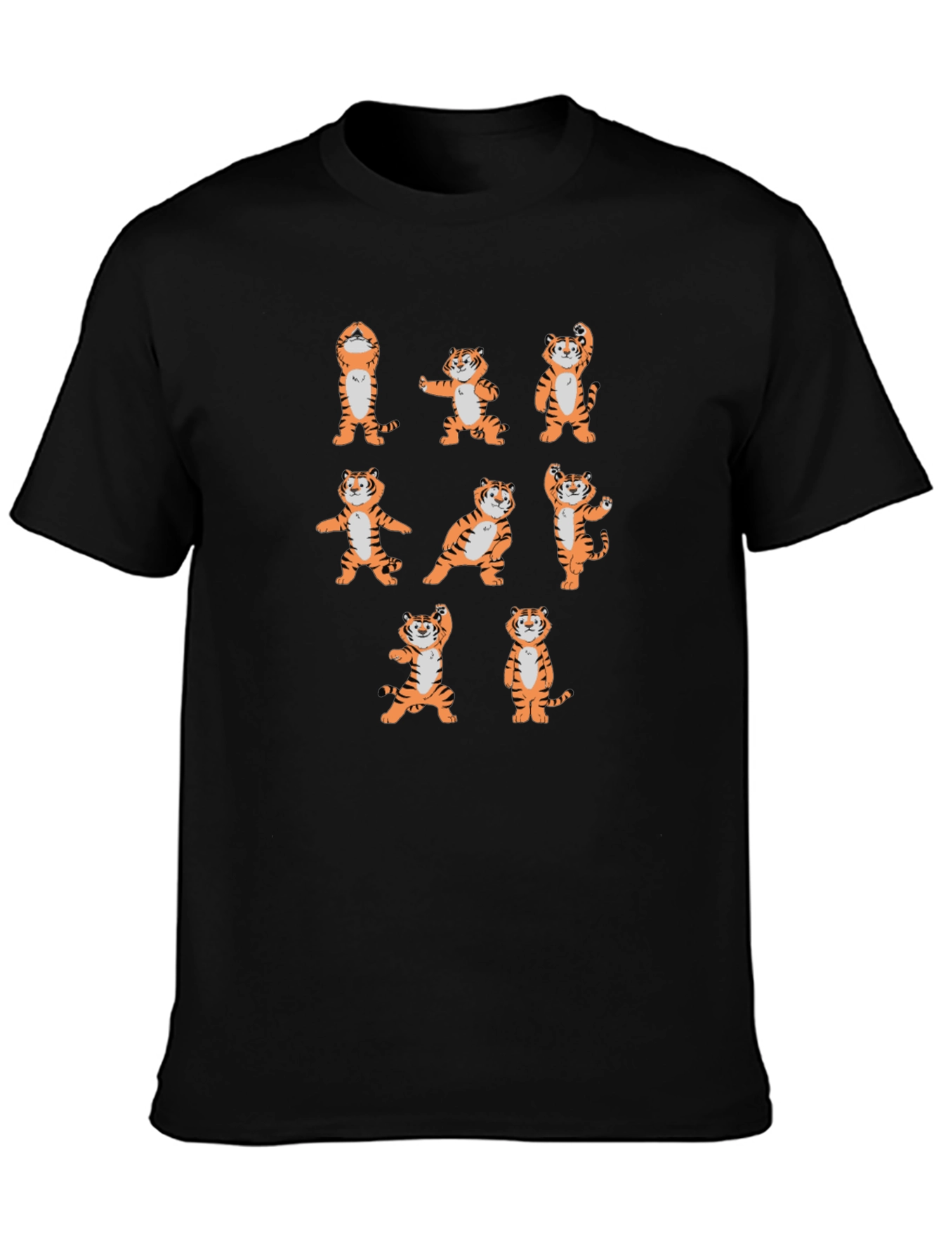 Yoga Tiger Graphic Tee - Black Cotton T-Shirt