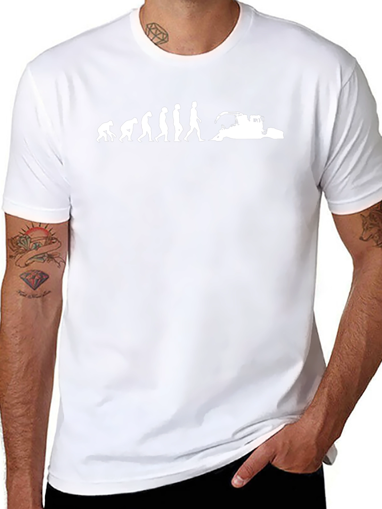 Evolution to Tractor T-Shirt - Black Cotton Tee