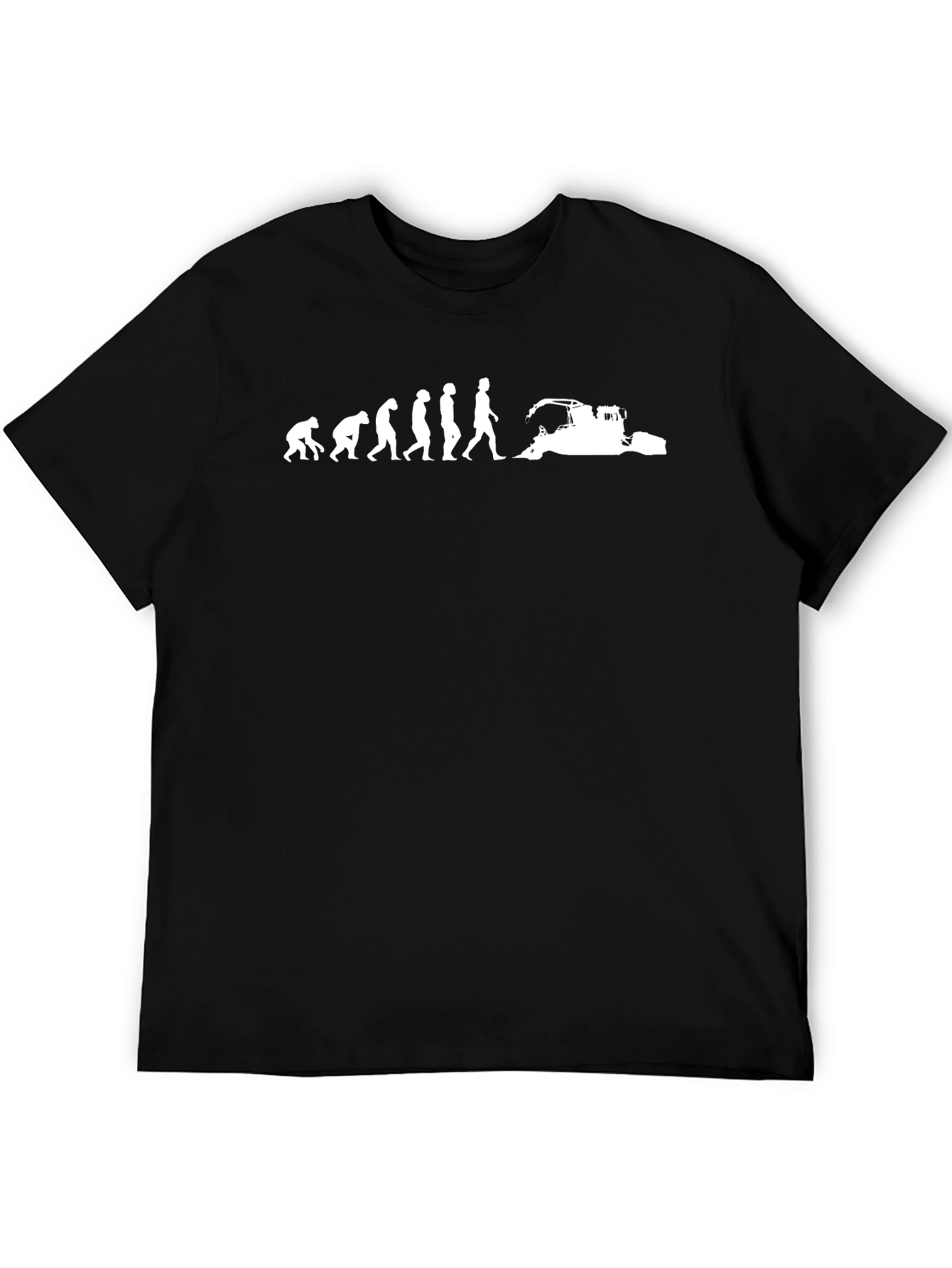 Evolution to Tractor T-Shirt - Black Cotton Tee