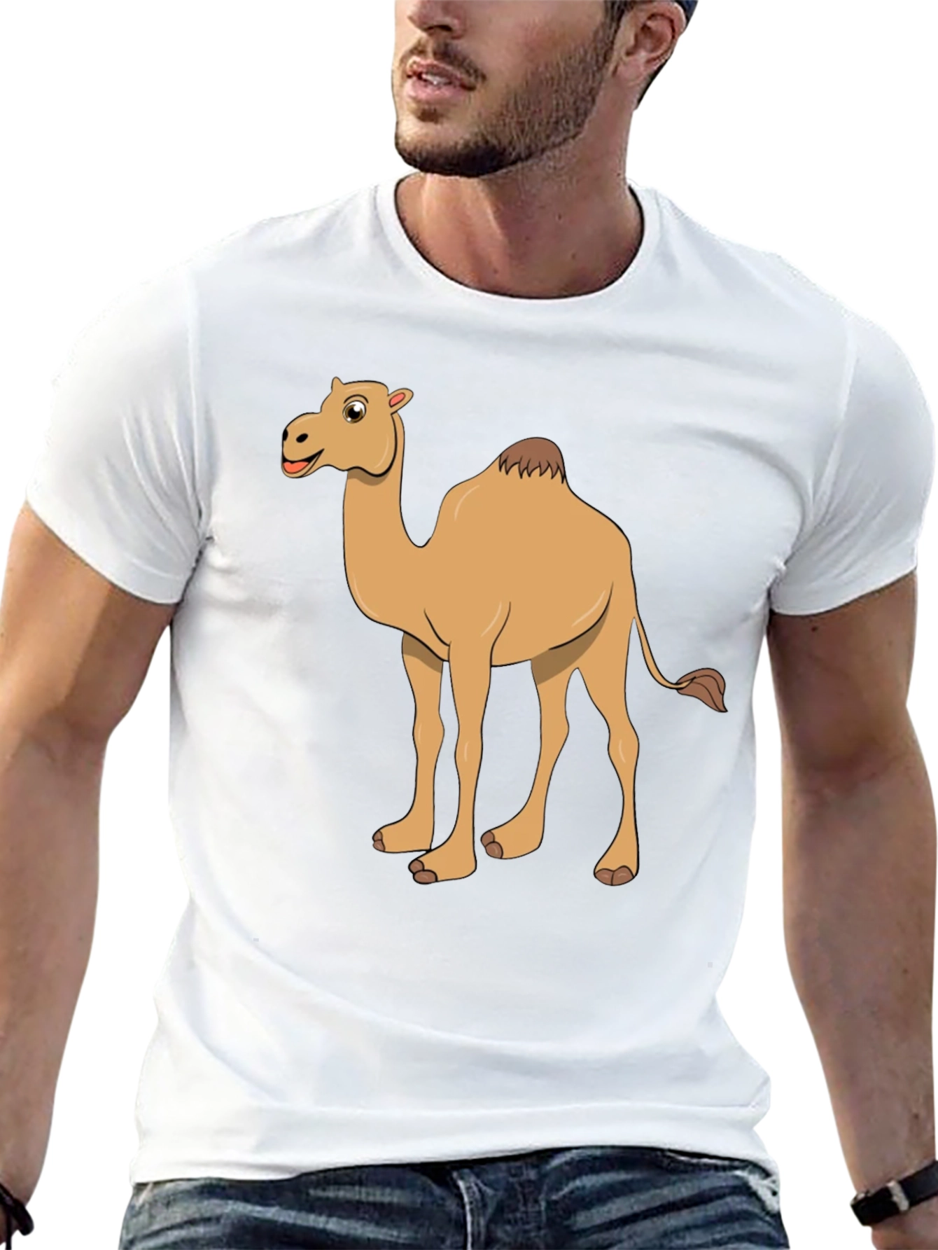 Camel Cartoon Black T-Shirt