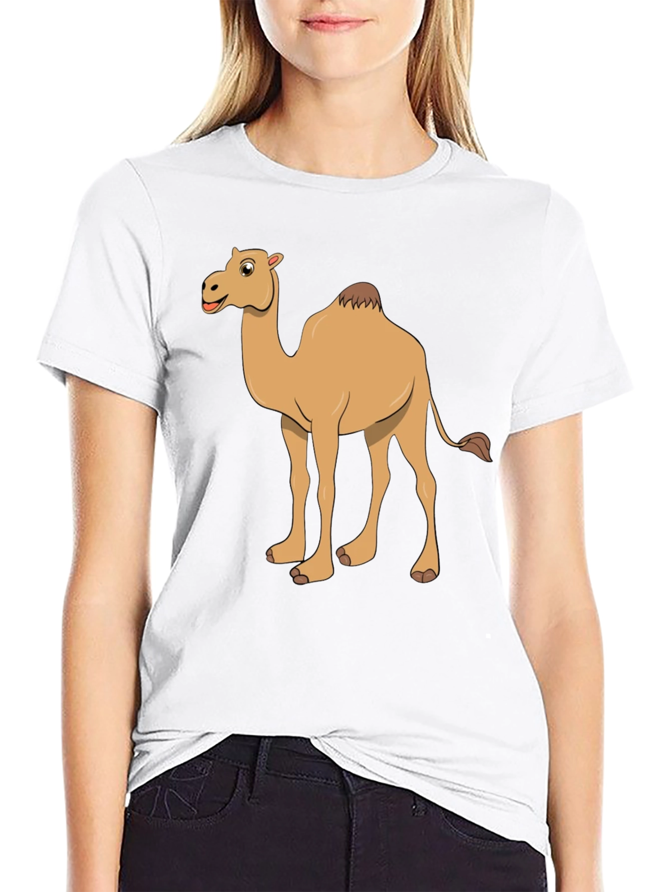 Camel Cartoon Black T-Shirt