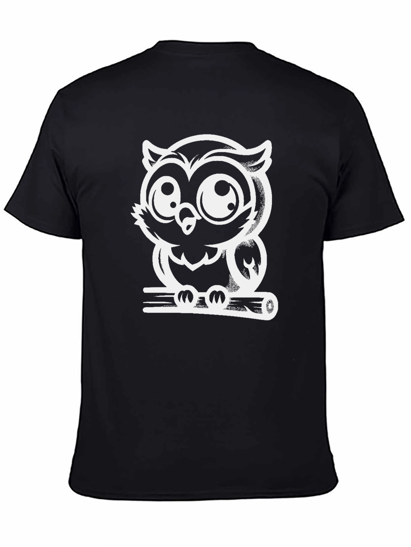 Cool Owl Graphic Tee - Black Cotton T-Shirt