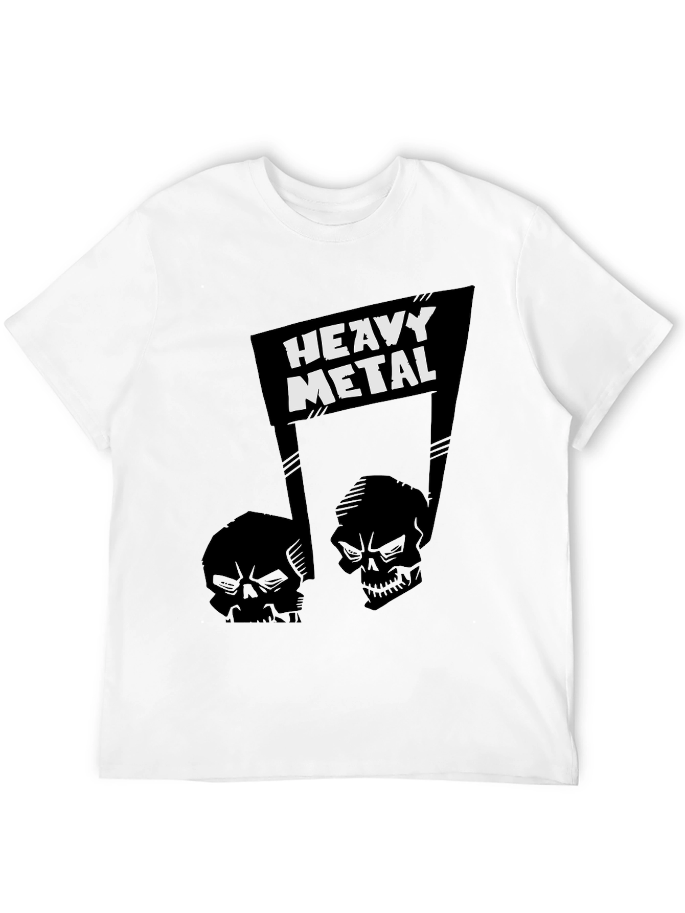 Heavy Metal Skull Graphic T-Shirt
