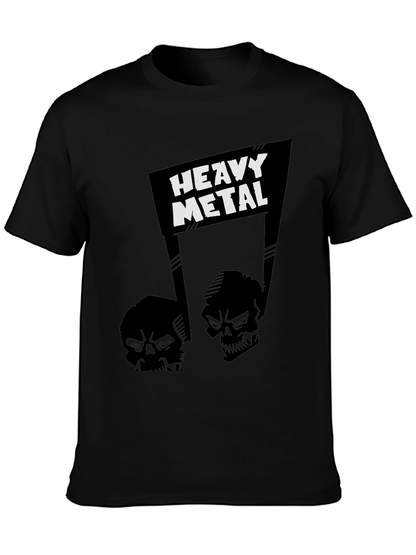 Heavy Metal Skull Graphic T-Shirt