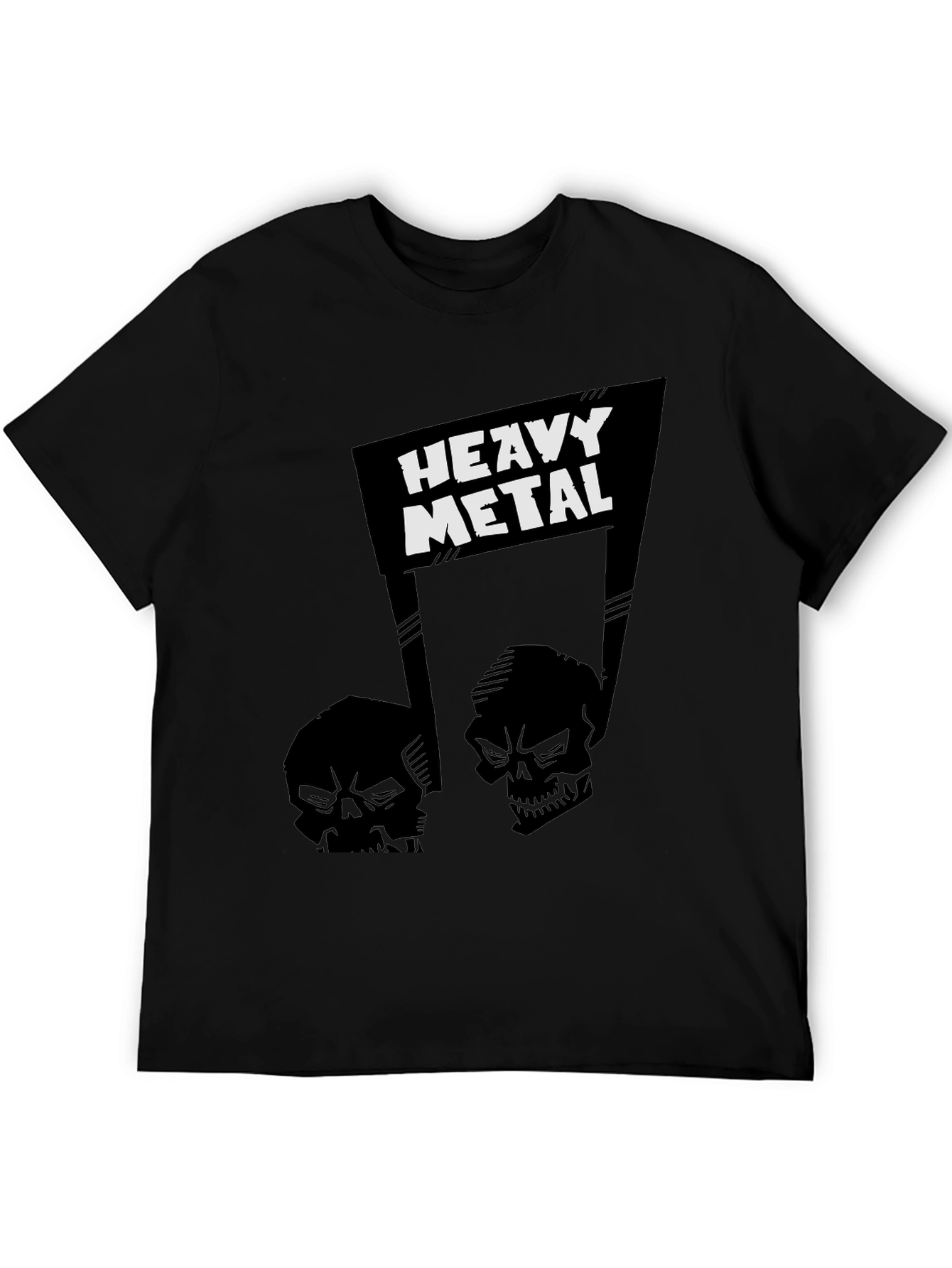 Heavy Metal Skull Graphic T-Shirt
