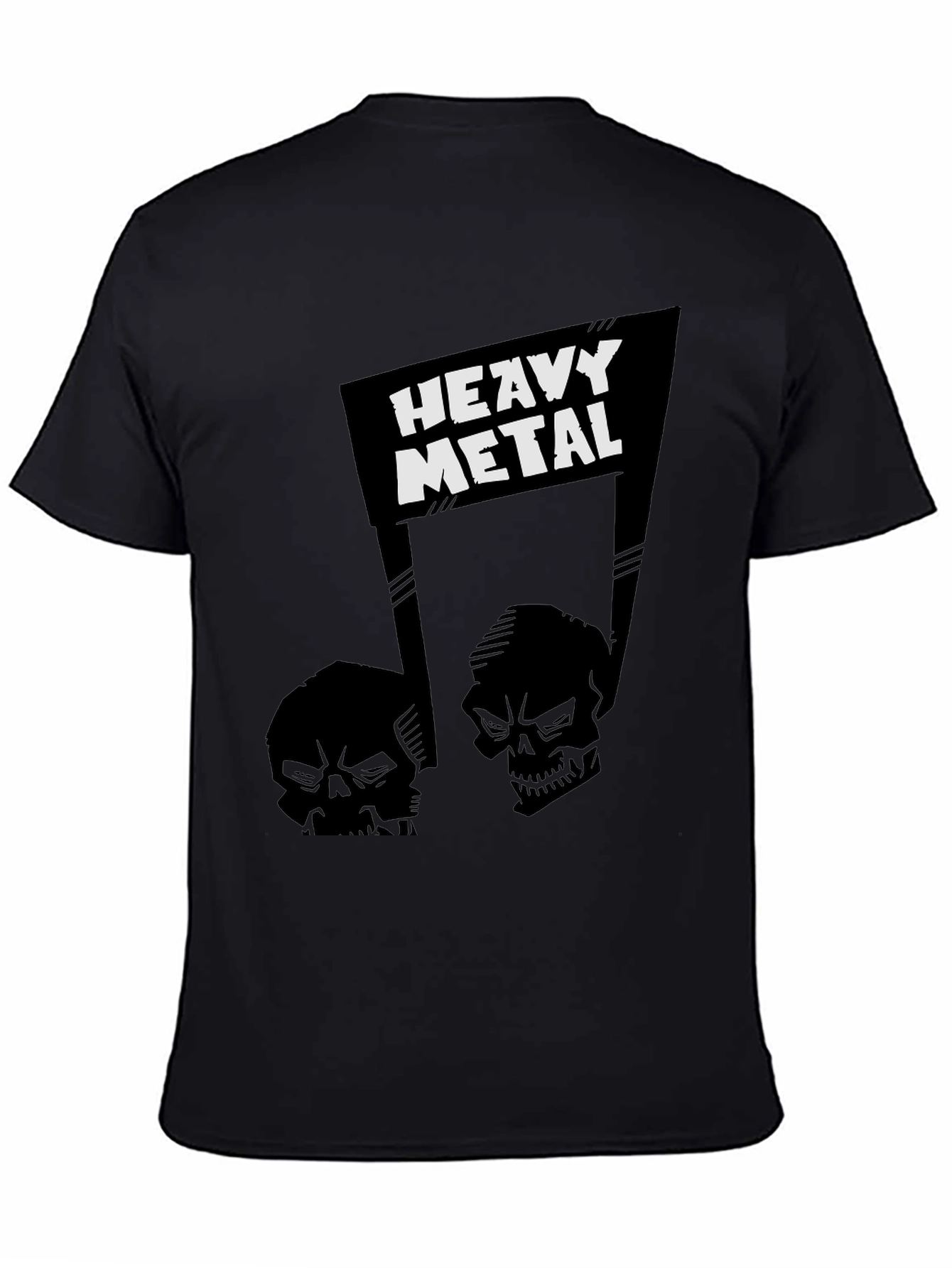 Heavy Metal Skull Graphic T-Shirt