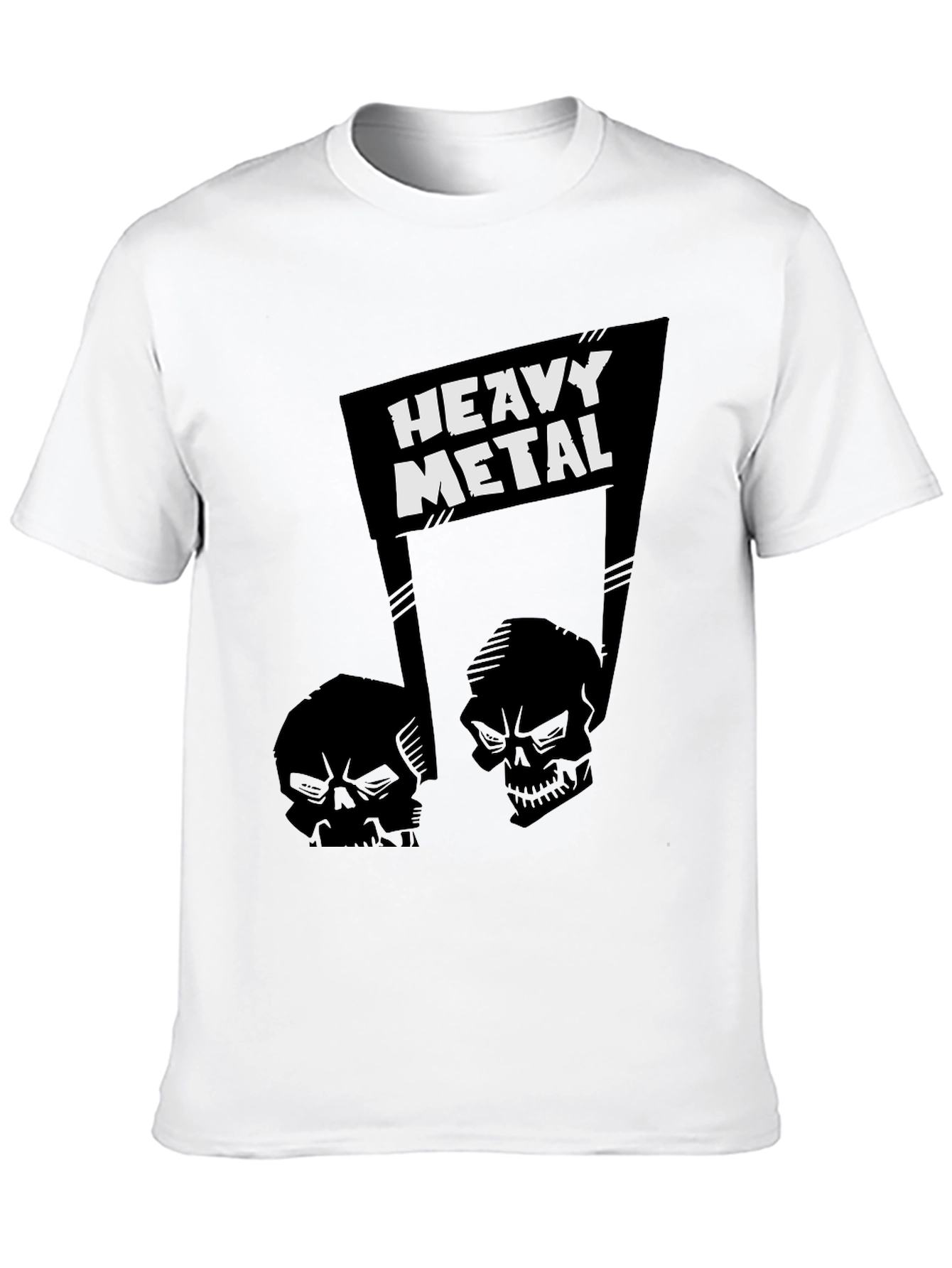 Heavy Metal Skull Graphic T-Shirt