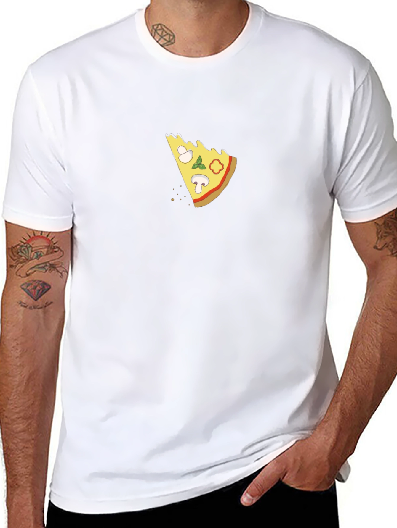 Pizza Slice Graphic T-Shirt - Casual Black Tee