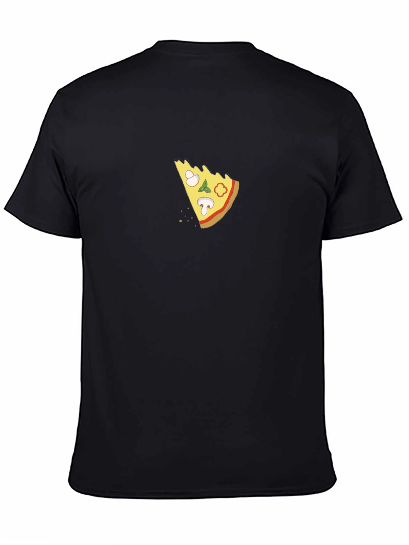 Pizza Slice Graphic T-Shirt - Casual Black Tee
