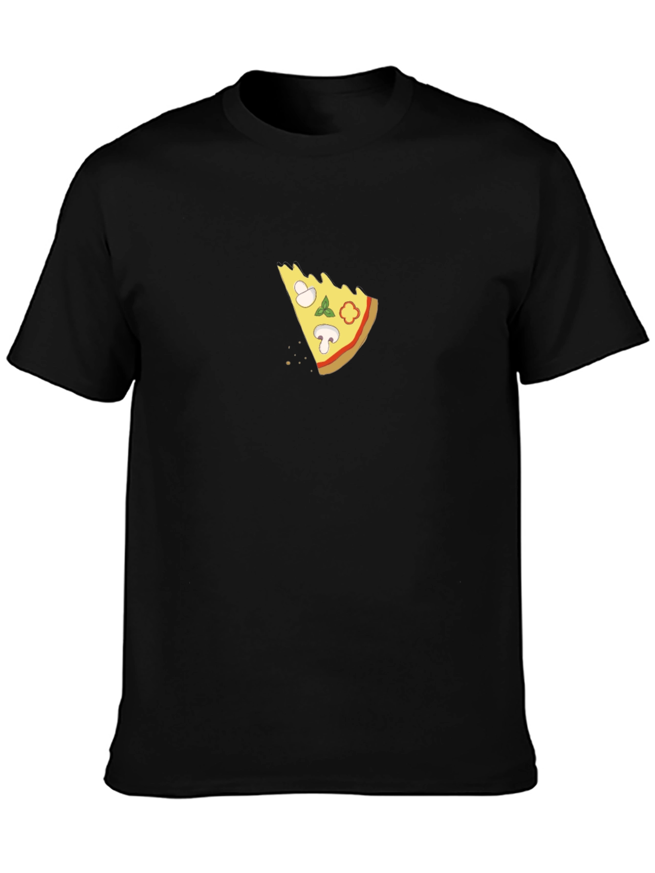 Pizza Slice Graphic T-Shirt - Casual Black Tee