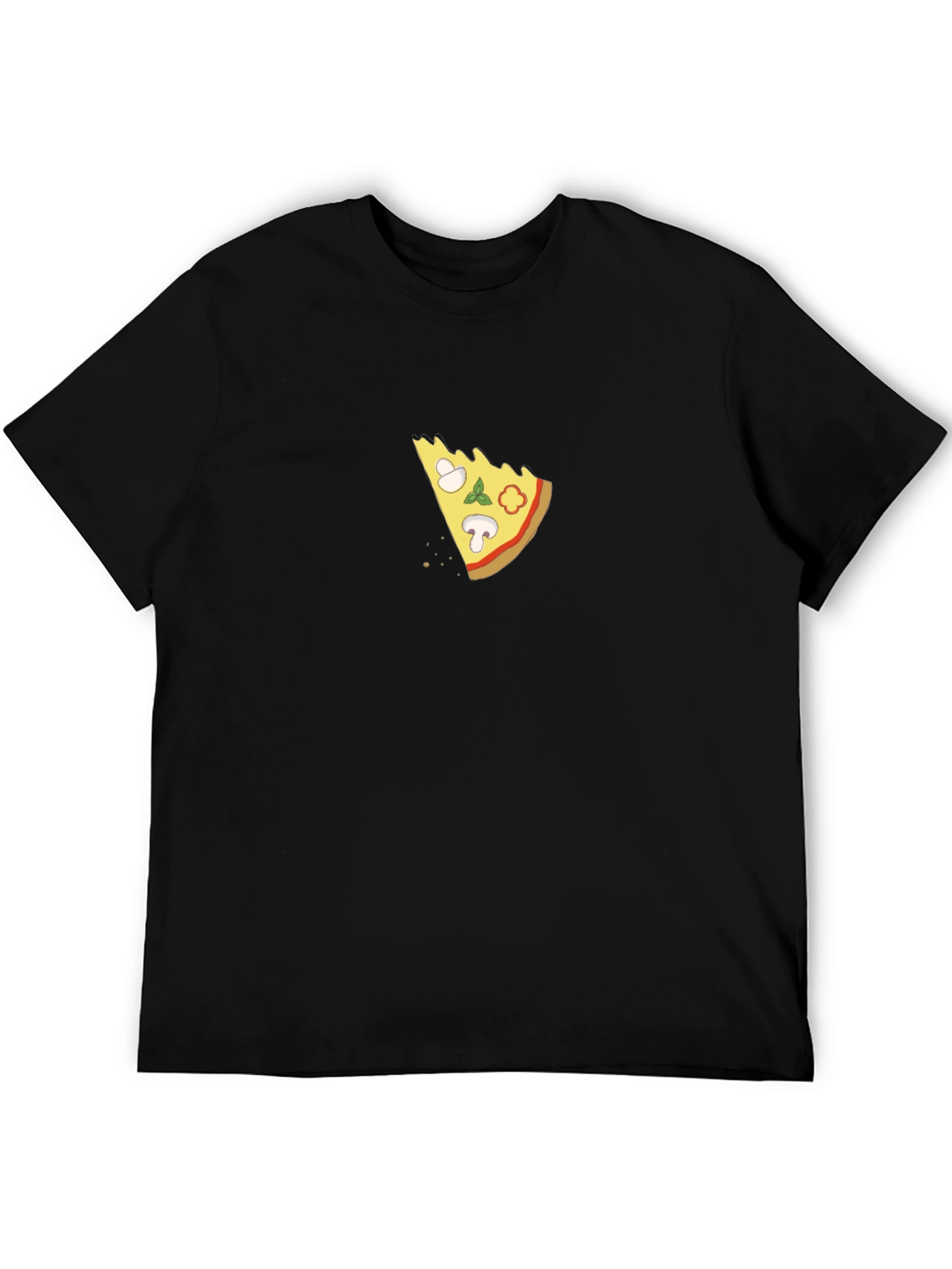 Pizza Slice Graphic T-Shirt - Casual Black Tee