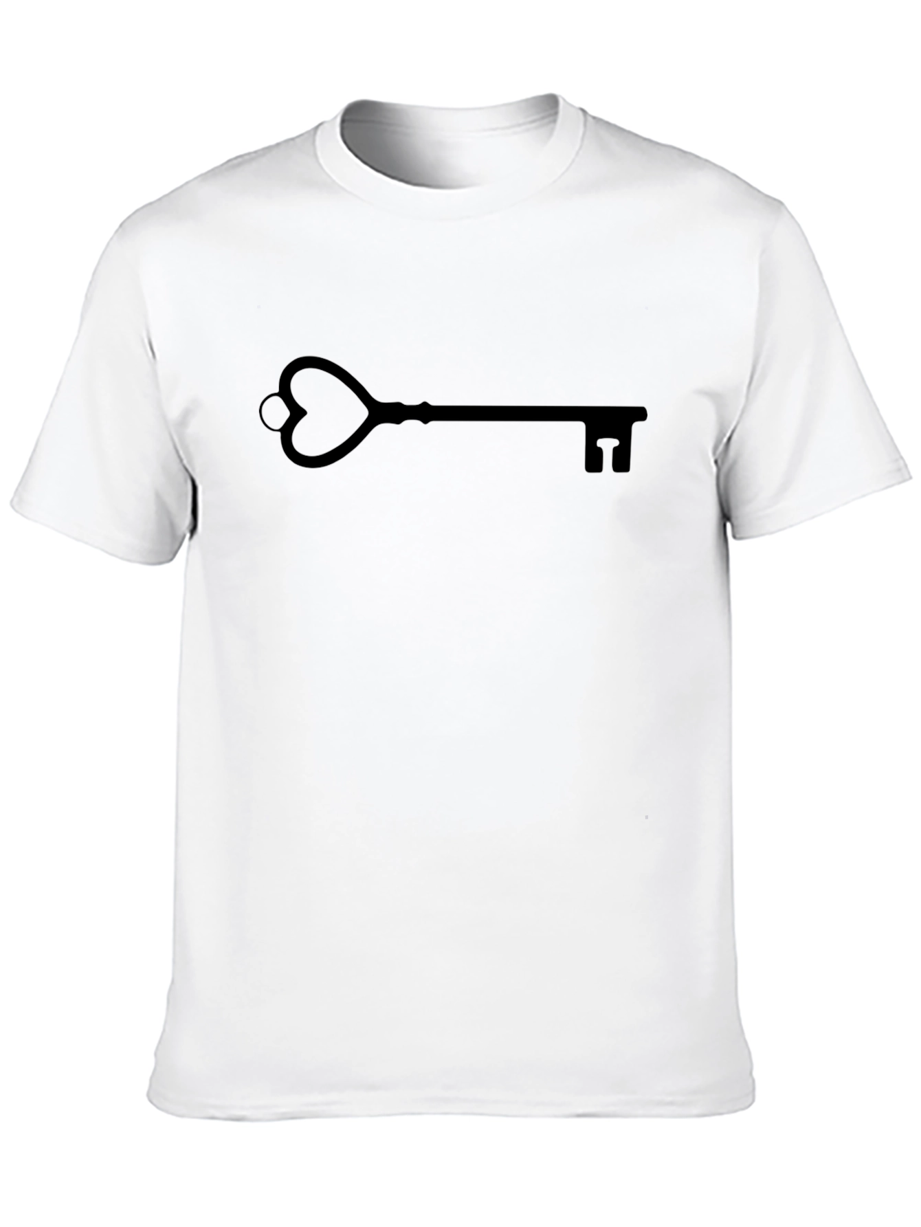 Heart Key Graphic T-Shirt - Black