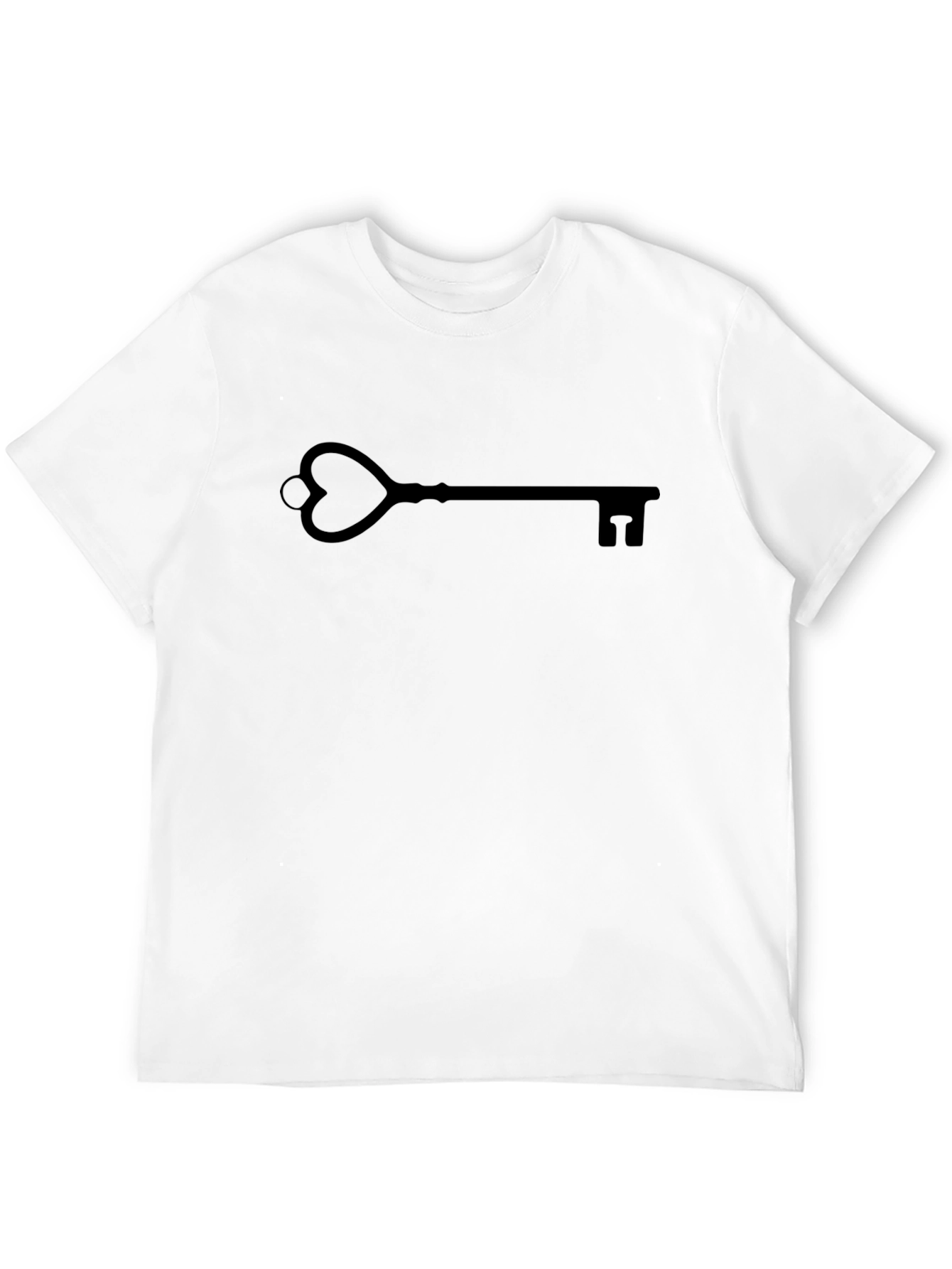 Heart Key Graphic T-Shirt - Black