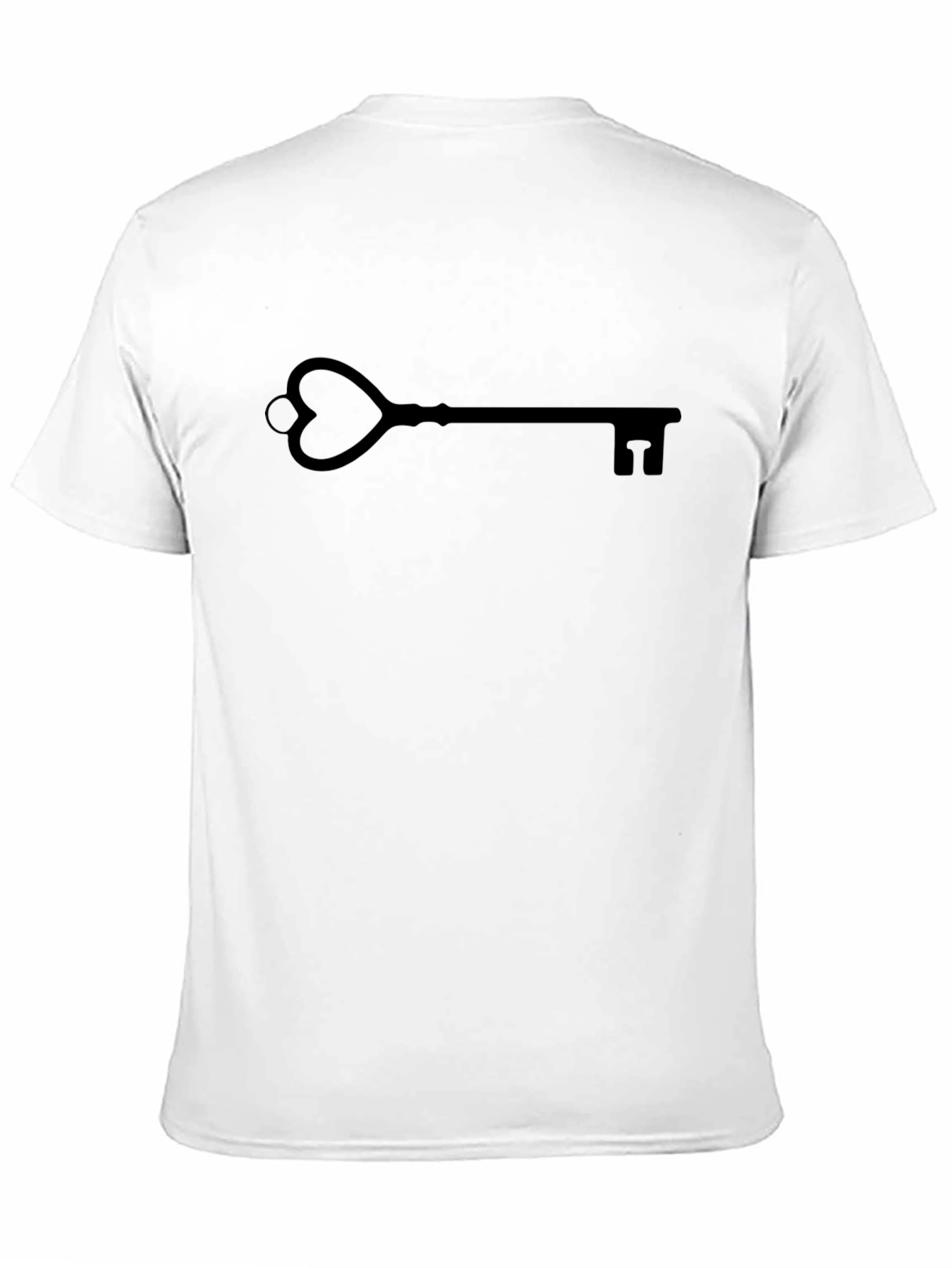 Heart Key Graphic T-Shirt - Black