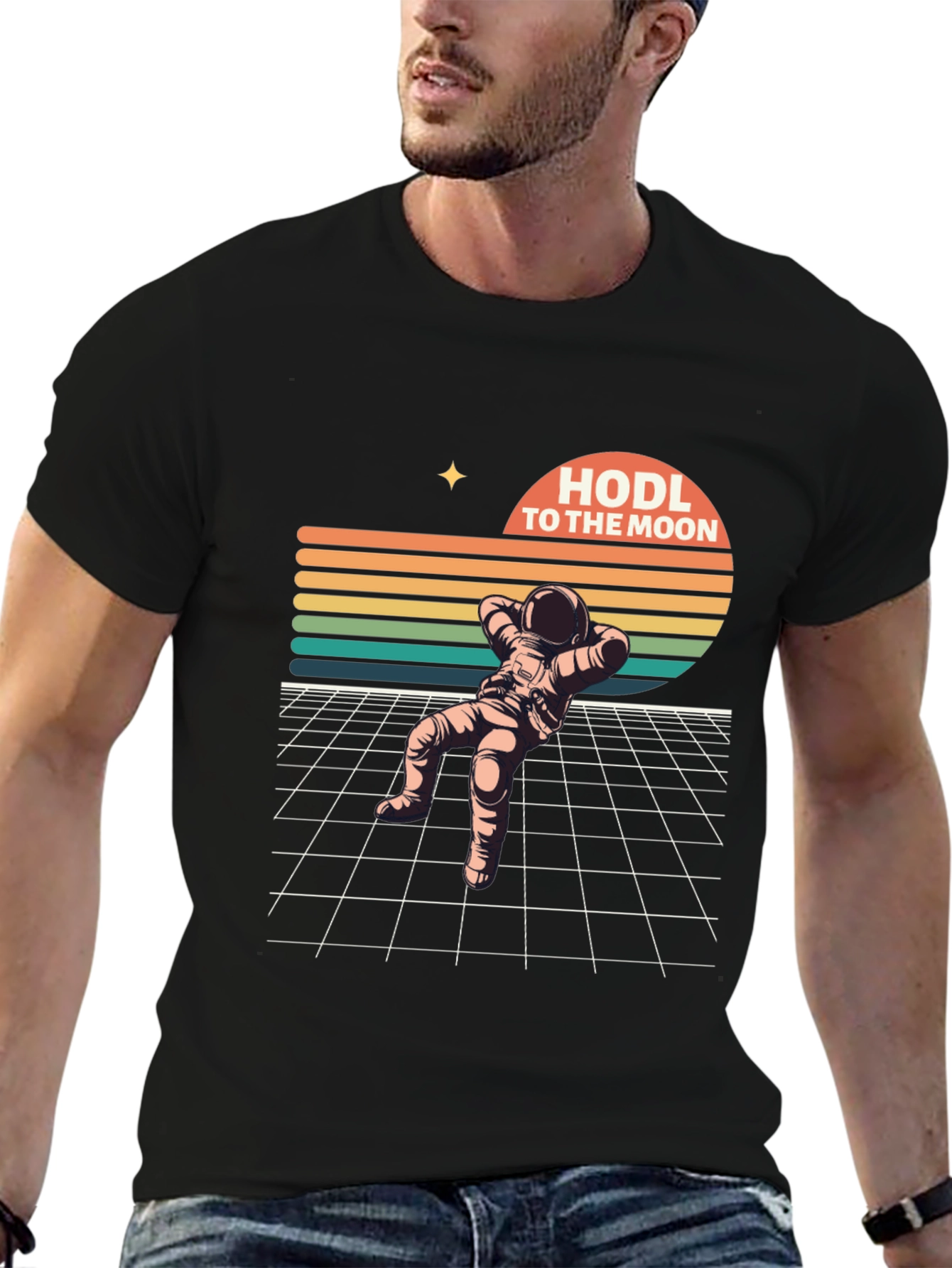 HODL To The Moon Retro Astronaut T-Shirt