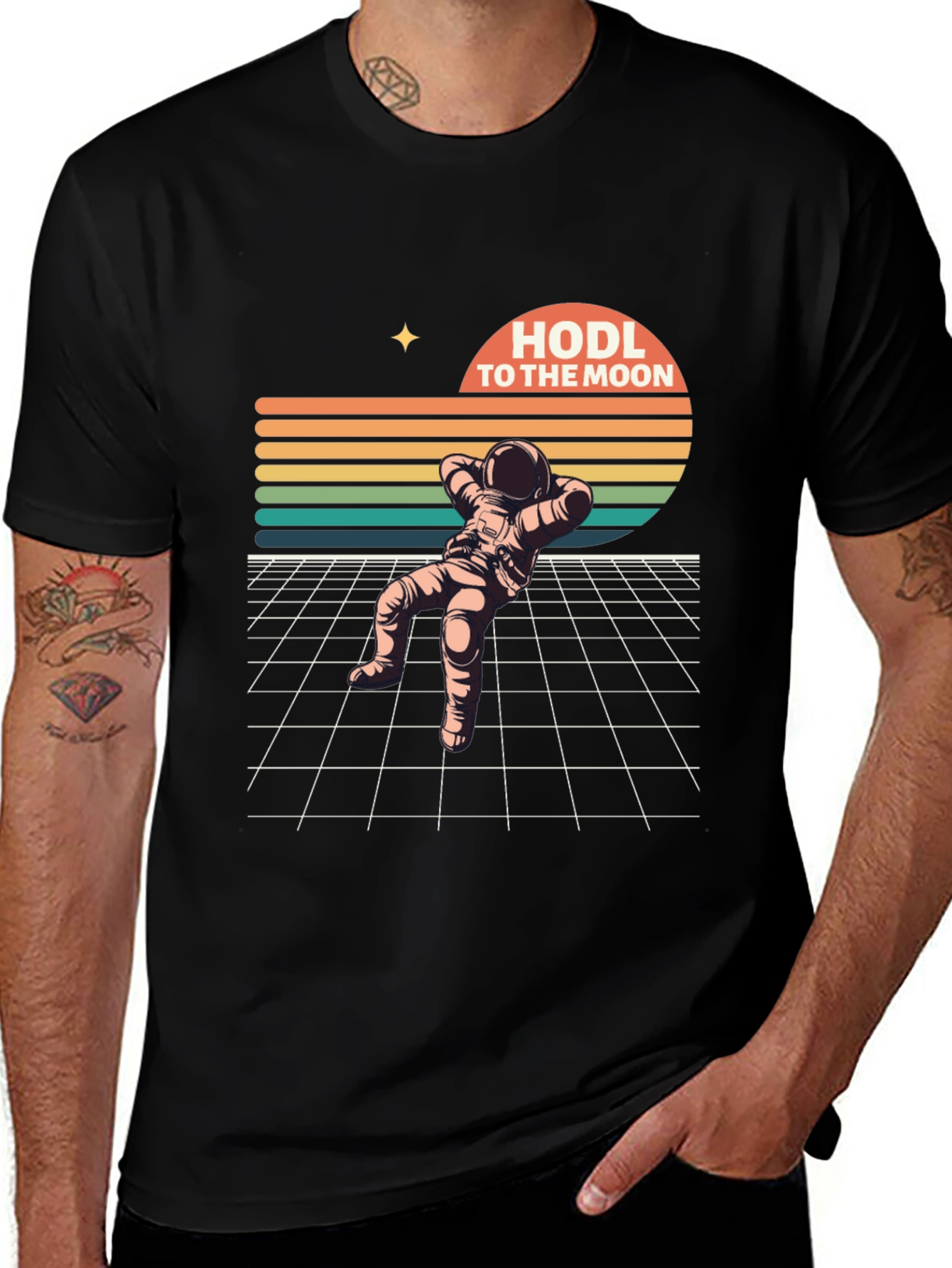 HODL To The Moon Retro Astronaut T-Shirt