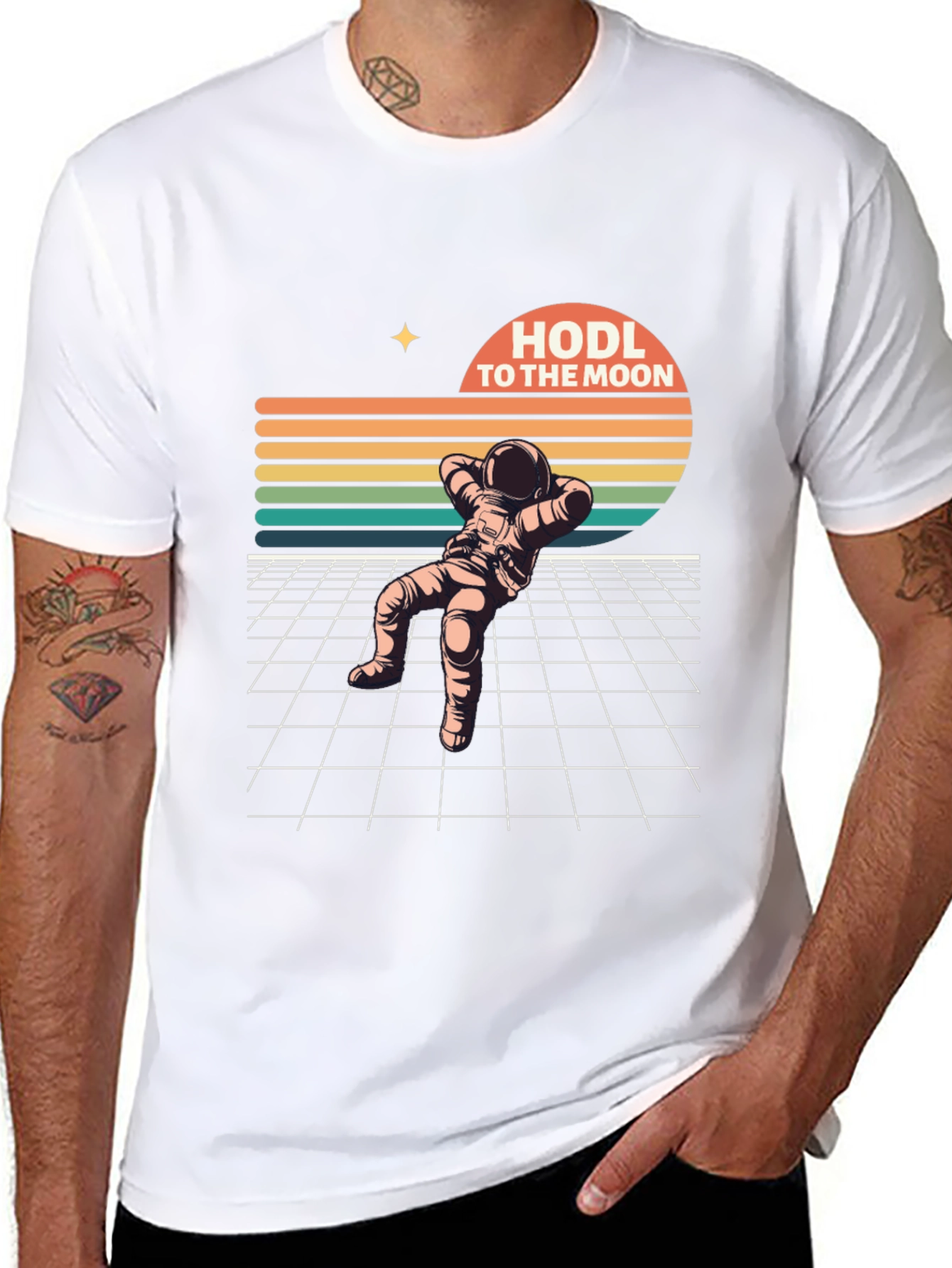 HODL To The Moon Retro Astronaut T-Shirt