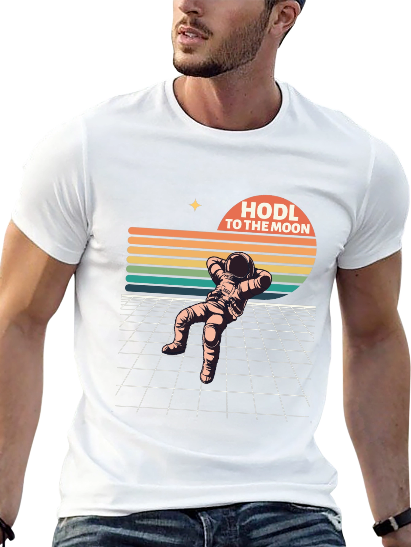 HODL To The Moon Retro Astronaut T-Shirt