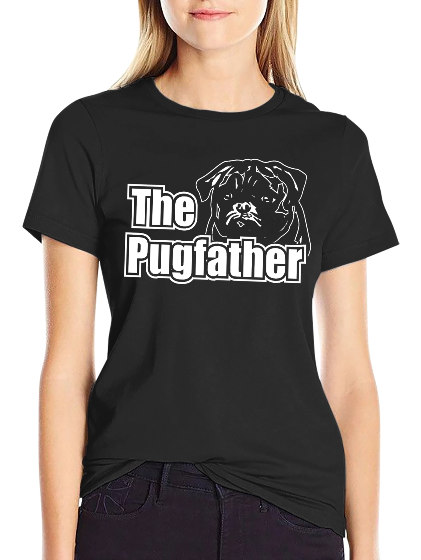 The Pugfather Graphic T-Shirt - Black Cotton Tee