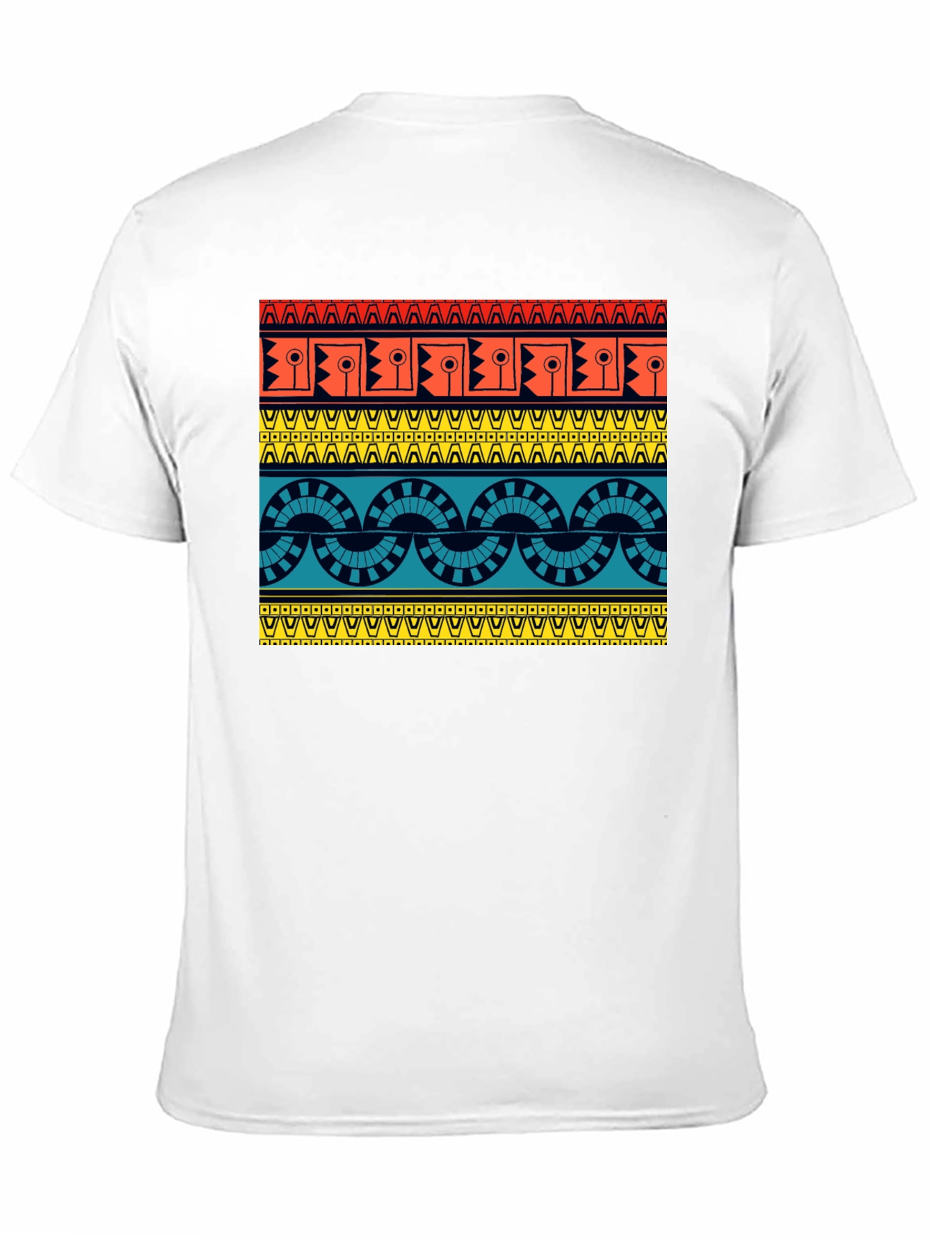 Geometric Aztec Pattern Black T-Shirt