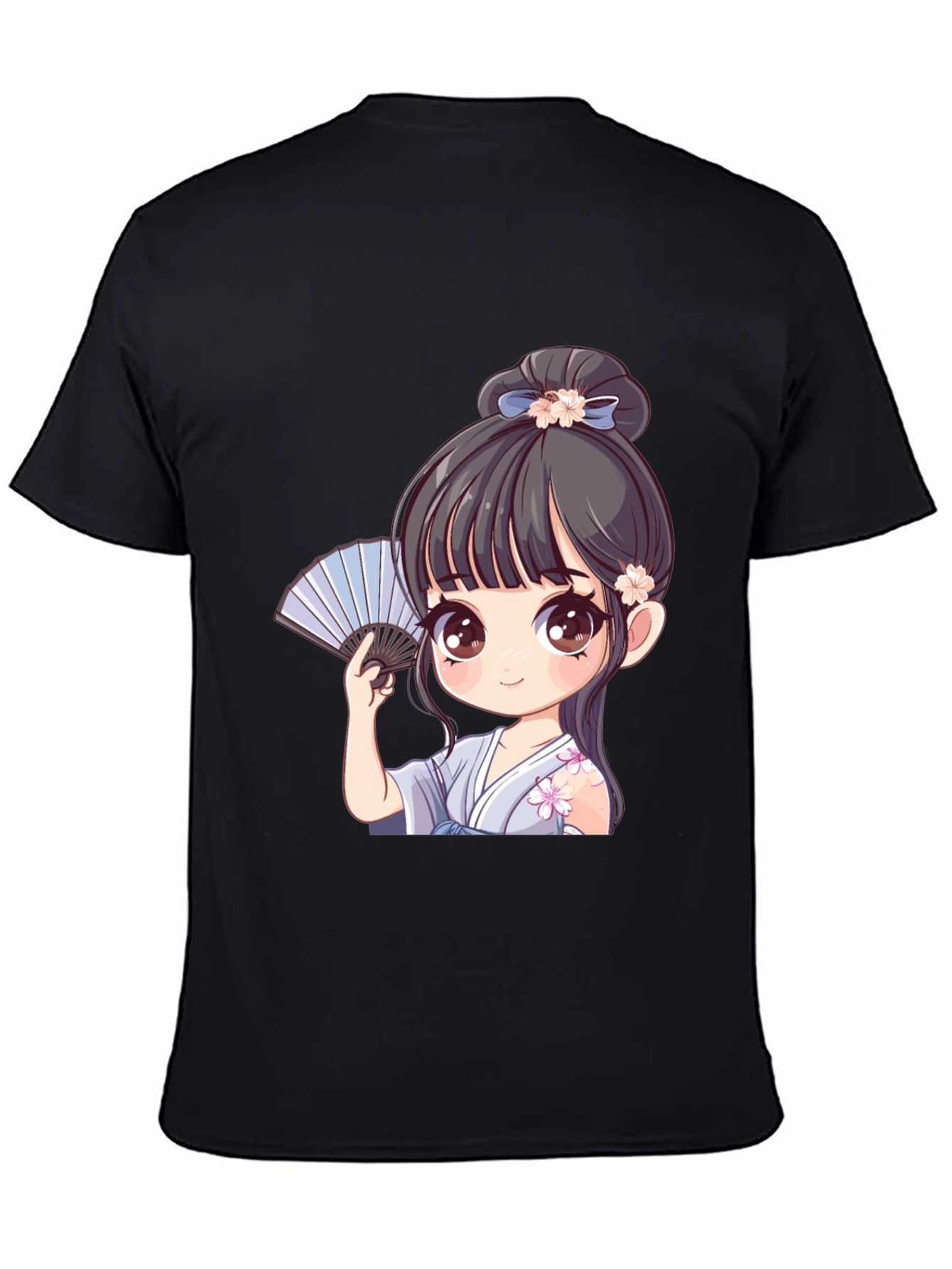 Anime Girl Graphic Tee - Black T-Shirt