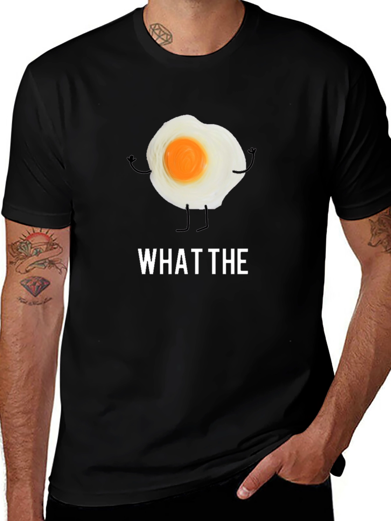 What The Egg Funny T-Shirt - Black