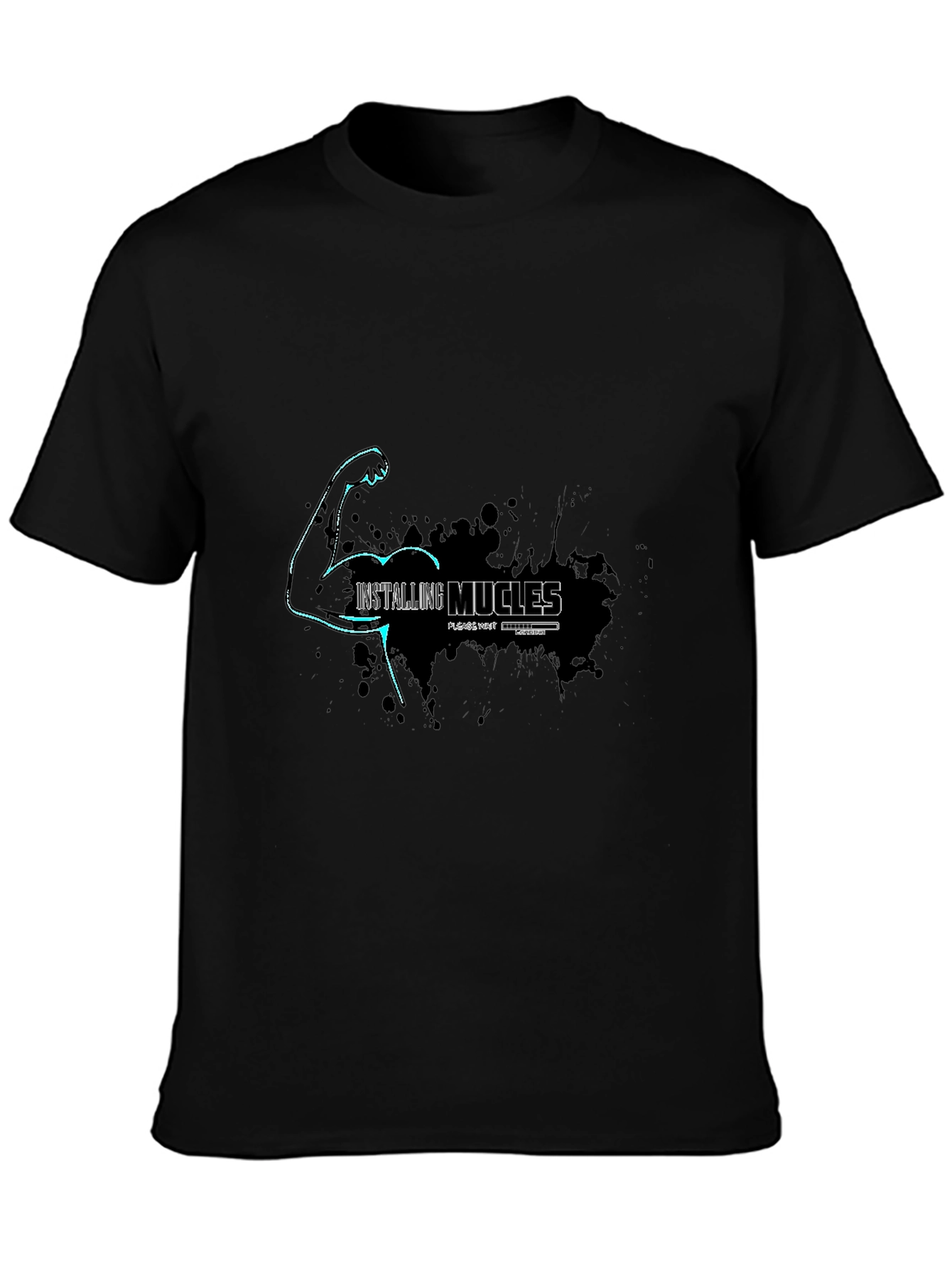 Installing Muscles T-Shirt: Humorous Fitness Graphic Tee