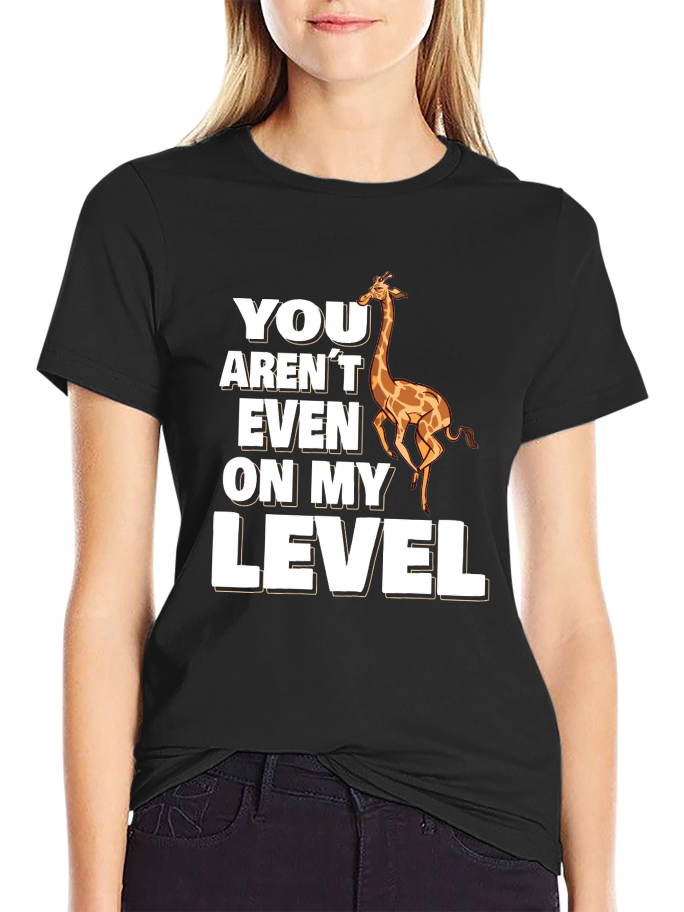 Giraffe Level T-Shirt - Funny Animal Pun Tee
