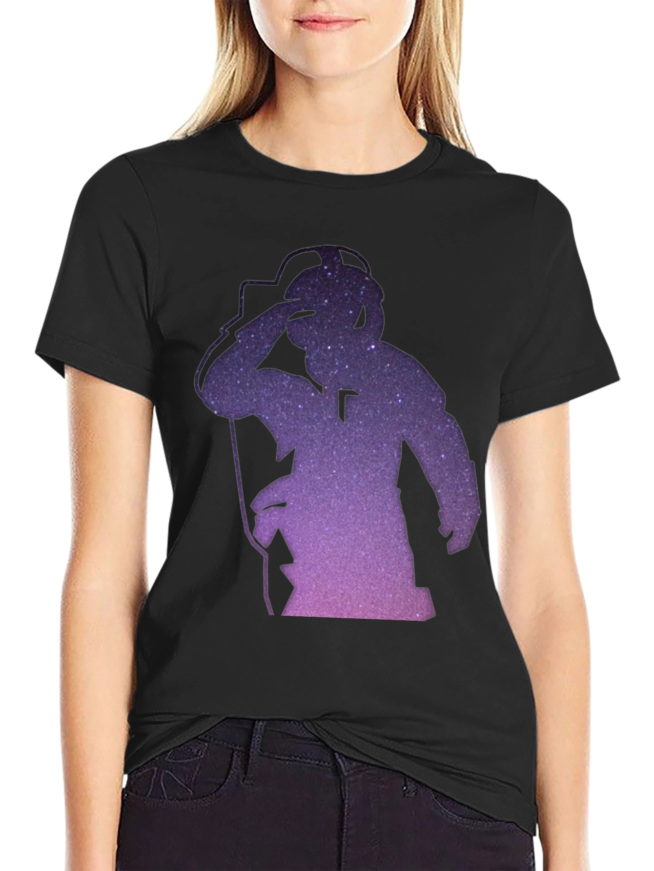 Galaxy Astronaut Graphic Black T-Shirt