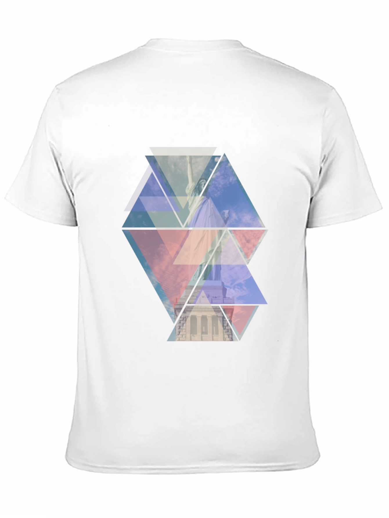 Geometric Statue of Liberty Print Black Tee