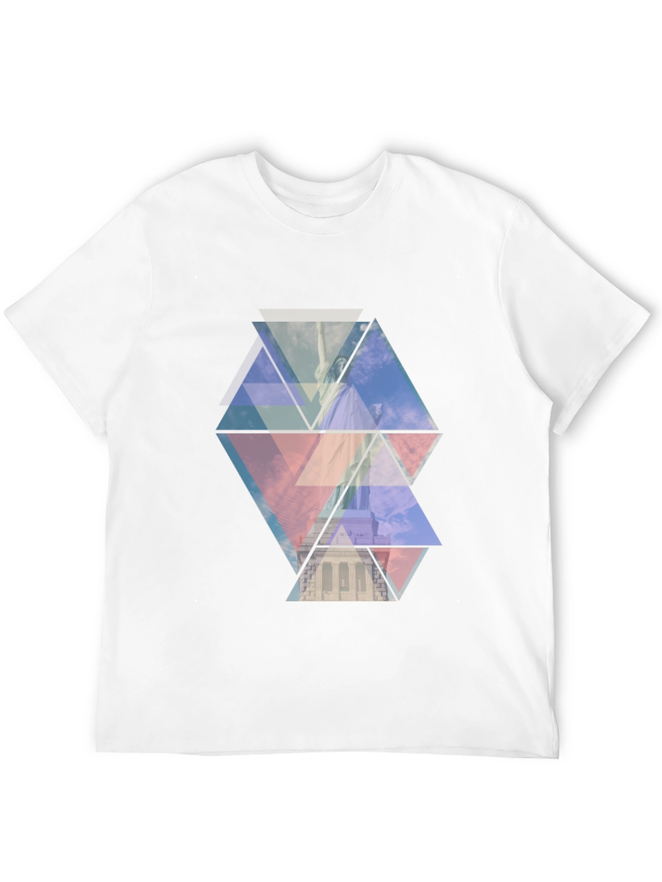 Geometric Statue of Liberty Print Black Tee