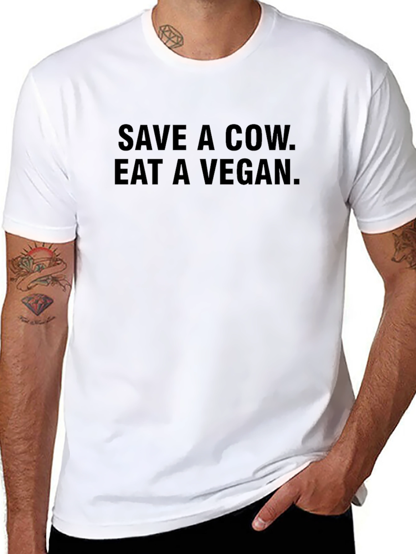 Save a Cow Eat a Vegan Black T-Shirt