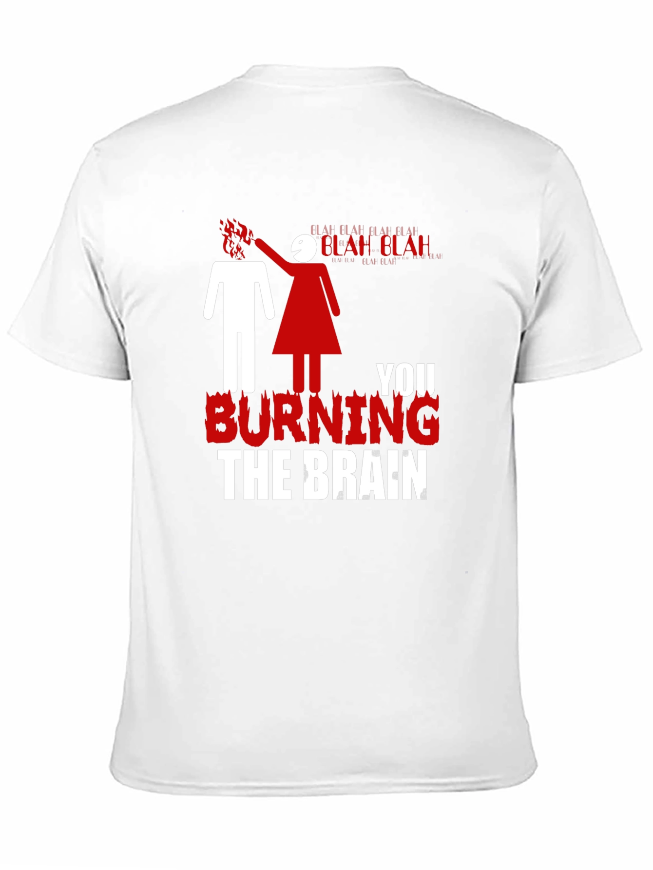 Burning Brain Graphic Tee - Funny Novelty T-Shirt