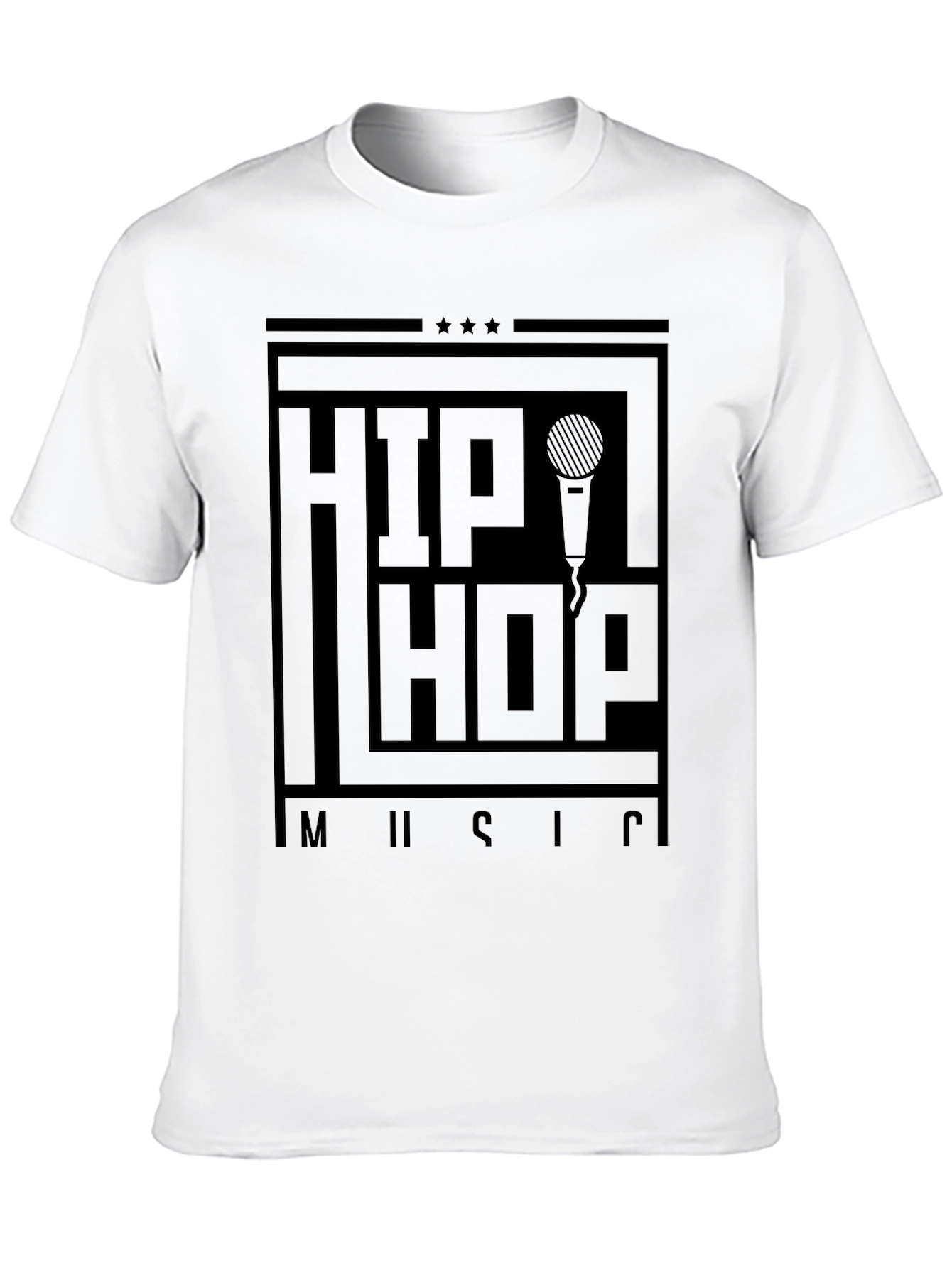 Hip Hop Music Graphic T-Shirt - Black