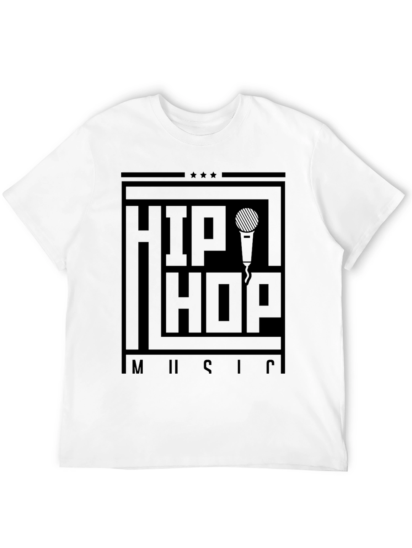 Hip Hop Music Graphic T-Shirt - Black