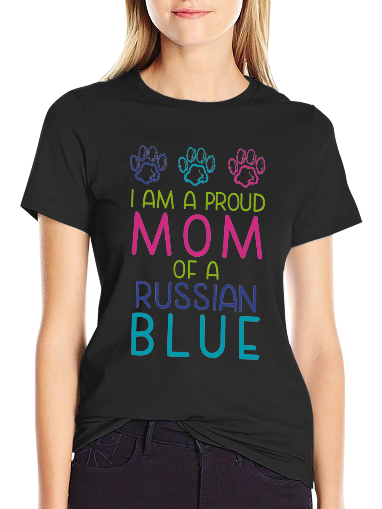 Proud Russian Blue Mom T-Shirt