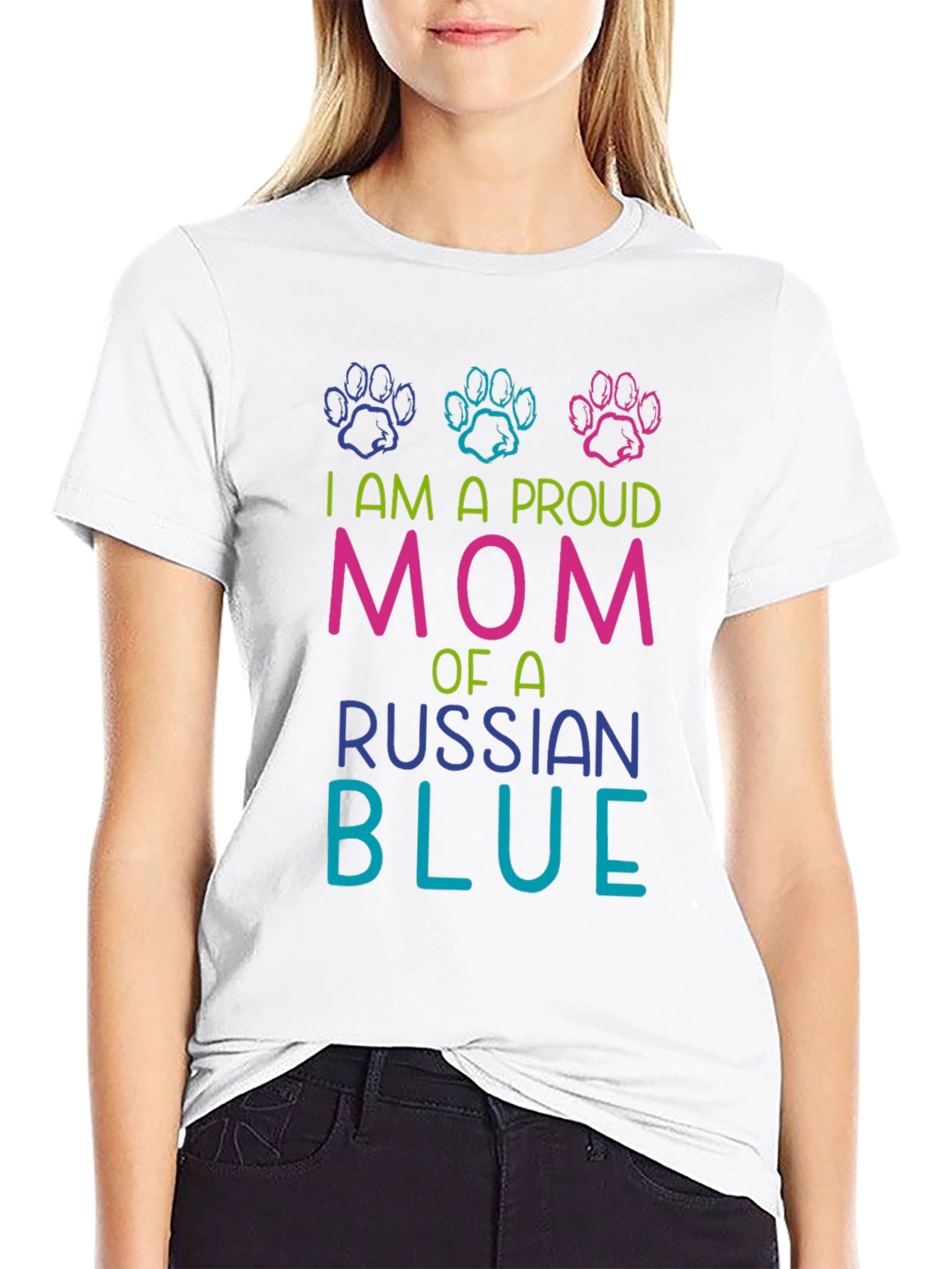 Proud Russian Blue Mom T-Shirt