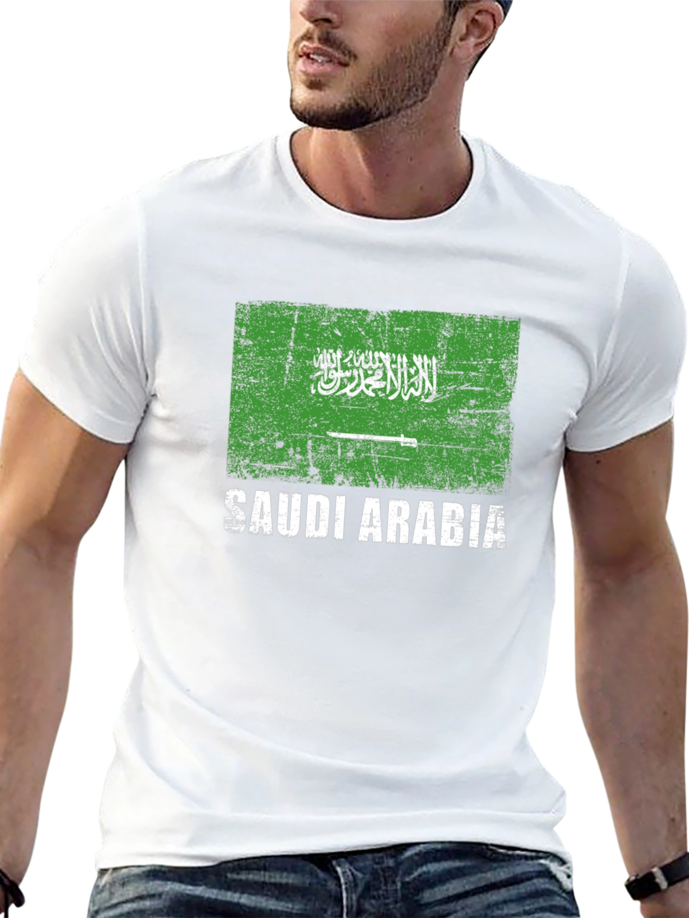 Saudi Arabia Flag T-Shirt - Distressed Design